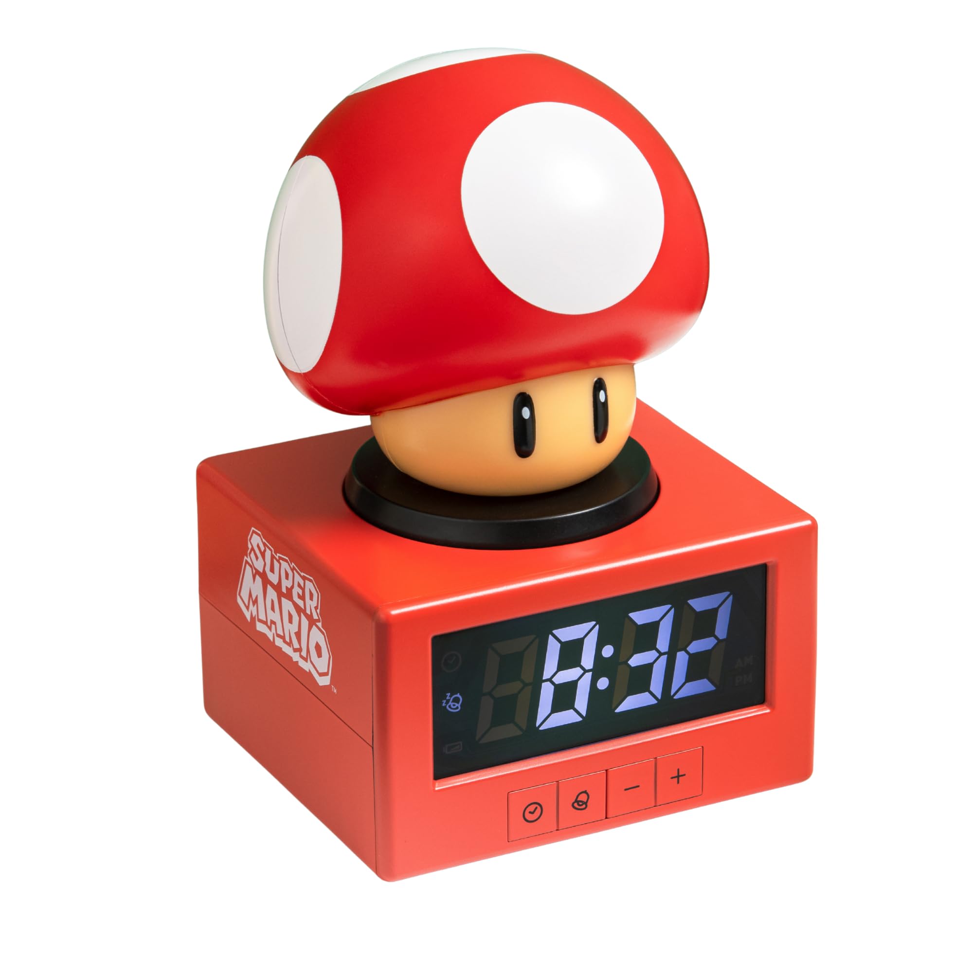 Paladone Super Mario Reloj Despertador Hongo con Luz Nocturna – Reloj Digital con función Snoo