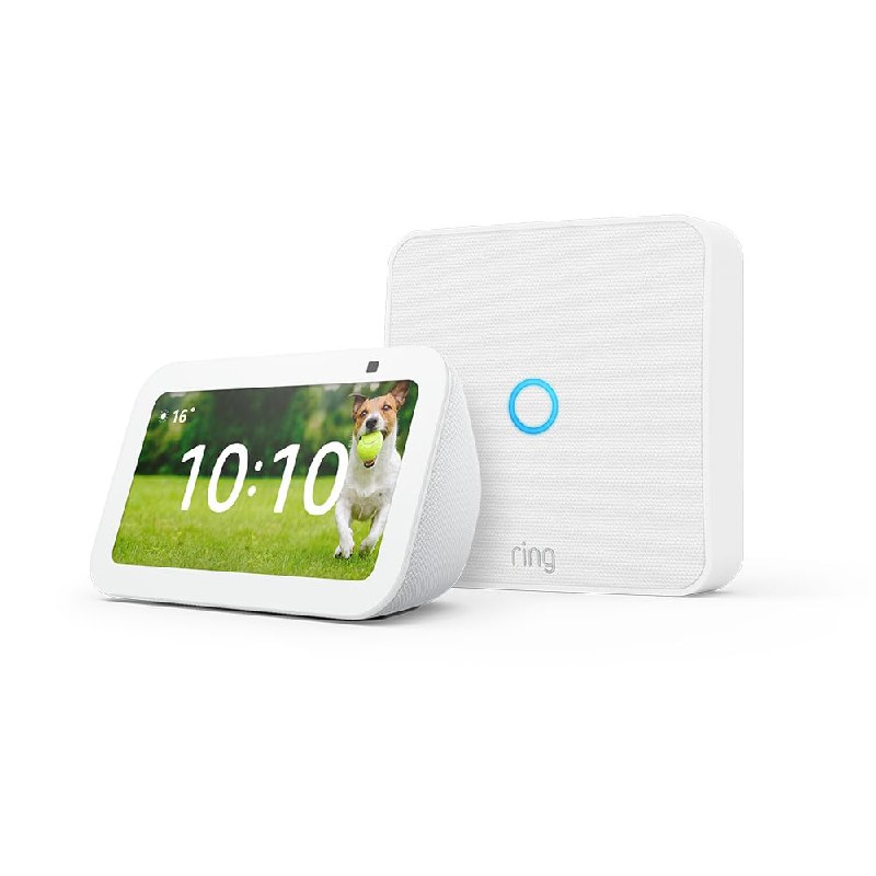 Echo Show 5 (Última generación) Blanco + Ring Intercom Video (versión 2025, última generaci