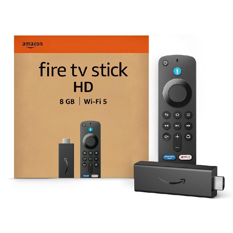 Amazon Fire TV Stick HD, con TV en directo gratuita, mando por voz Alexa, controles de Hogar digi