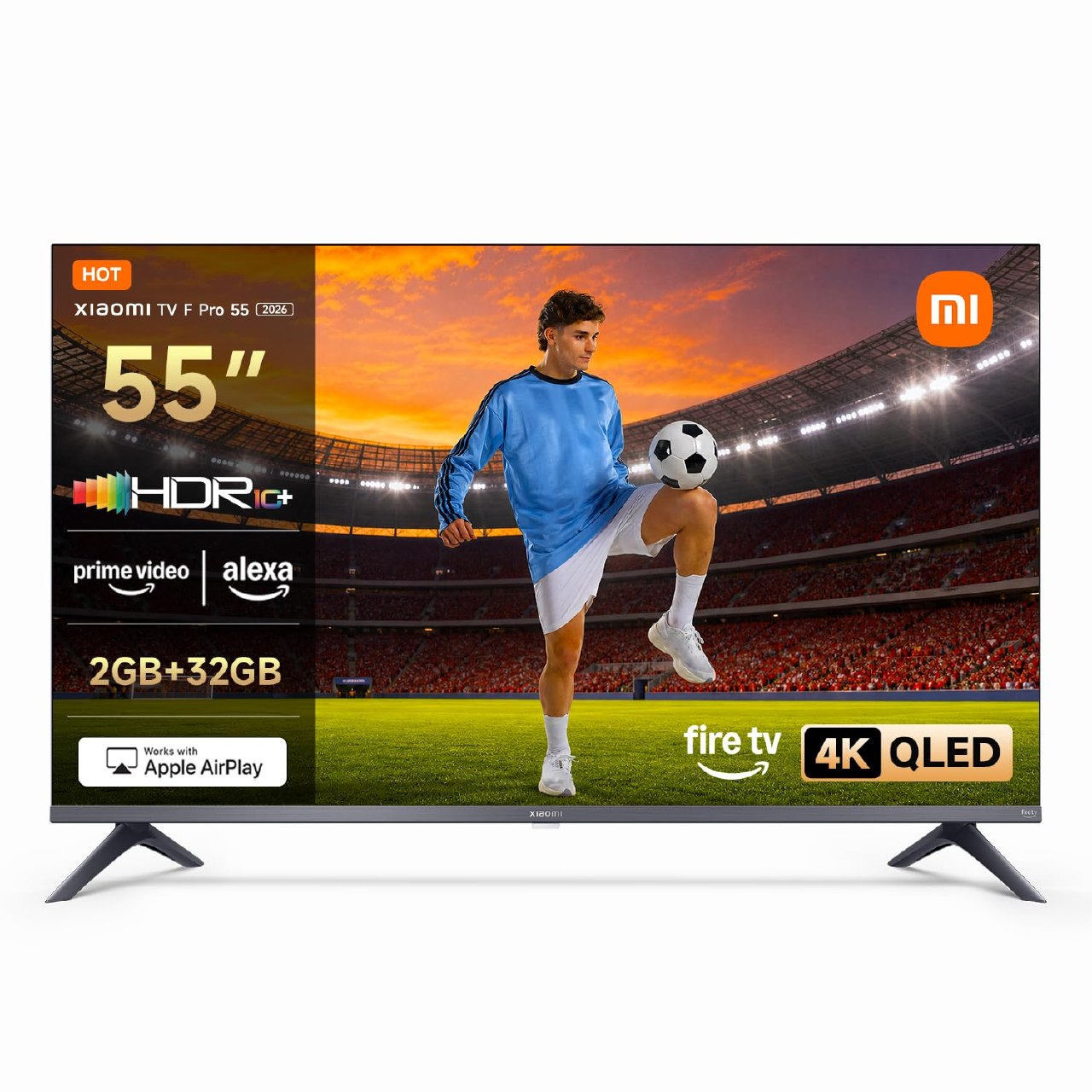 Xiaomi TV F Pro 55, 55 Pulgadas (140 Cm), 4K UHD Qled, Smart TV, Fire Os8, Control Por Voz Alexa