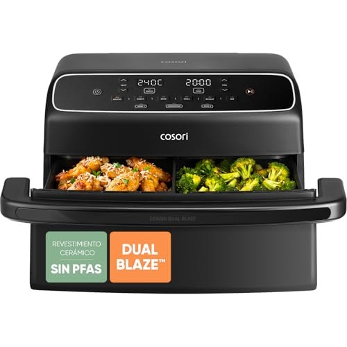 Cosori Air Fryer Dual Blaze Twinfry Compact 8,6 Litros, Freidora de Aire con Dobl
