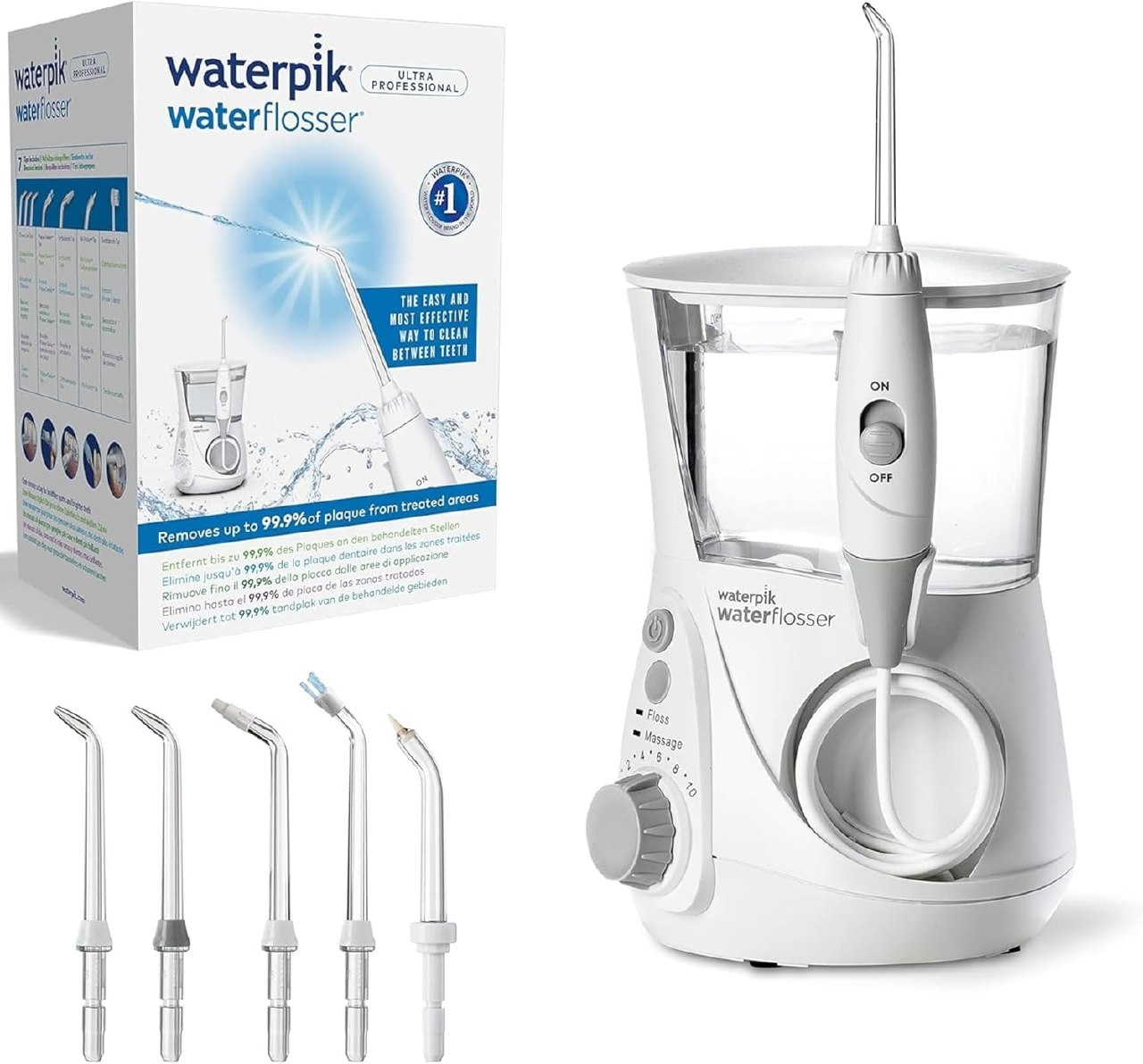 Waterpik Ultra Irrigador Dental Sobremesa Profesional con Agua a Presión y Sistema Avanzado de C