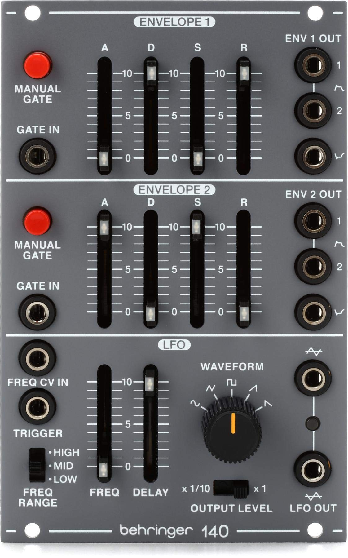 Behringer 140 Dual Envelope/Lfo Módulo Doble Para Envolvente/Lfo Analógico Mítico Para Eurorac