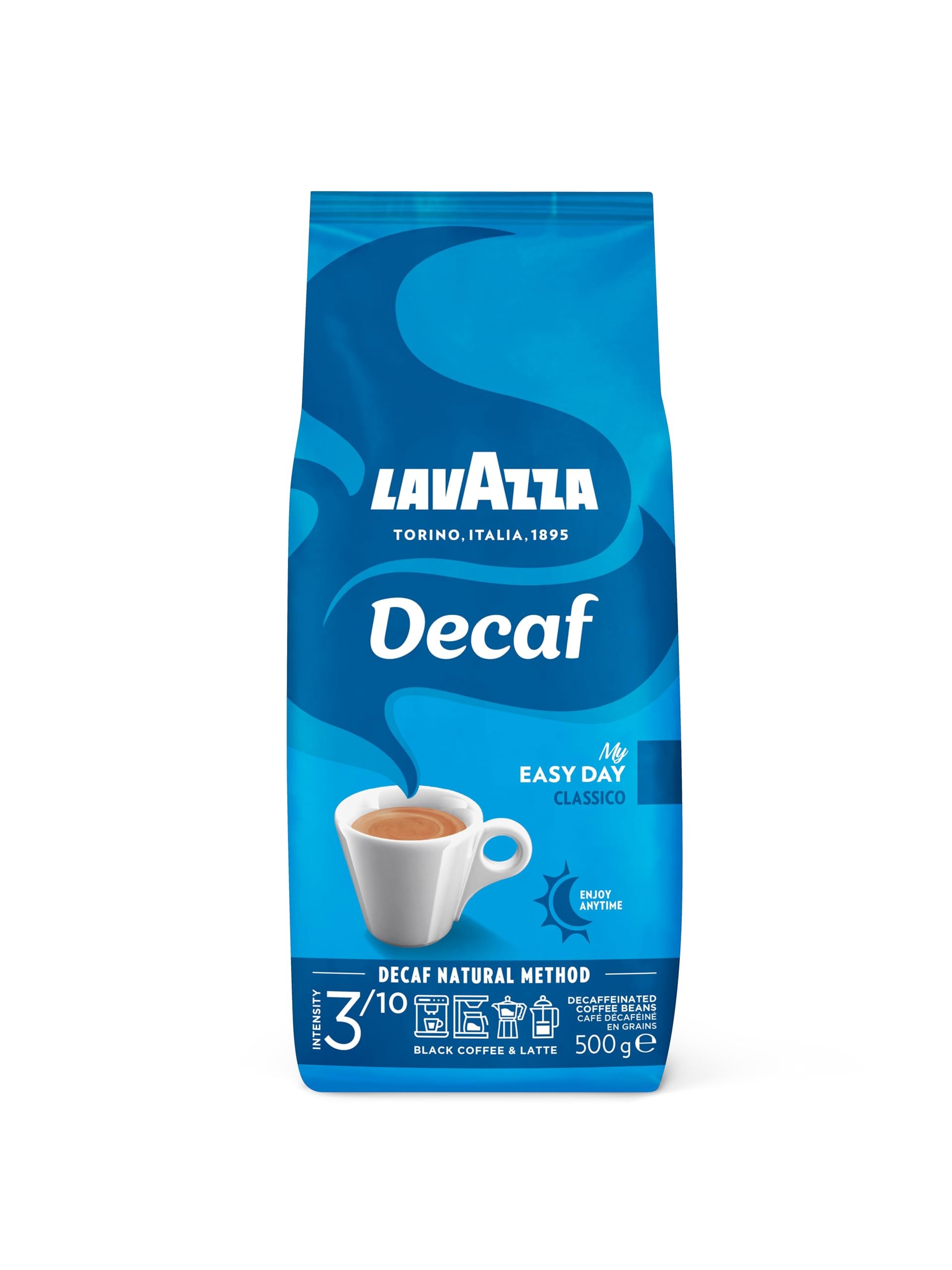 Lavazza, Decaf My Easy Day Classico, Café en Grano Descafeinado, para Máquinas de Café Espress