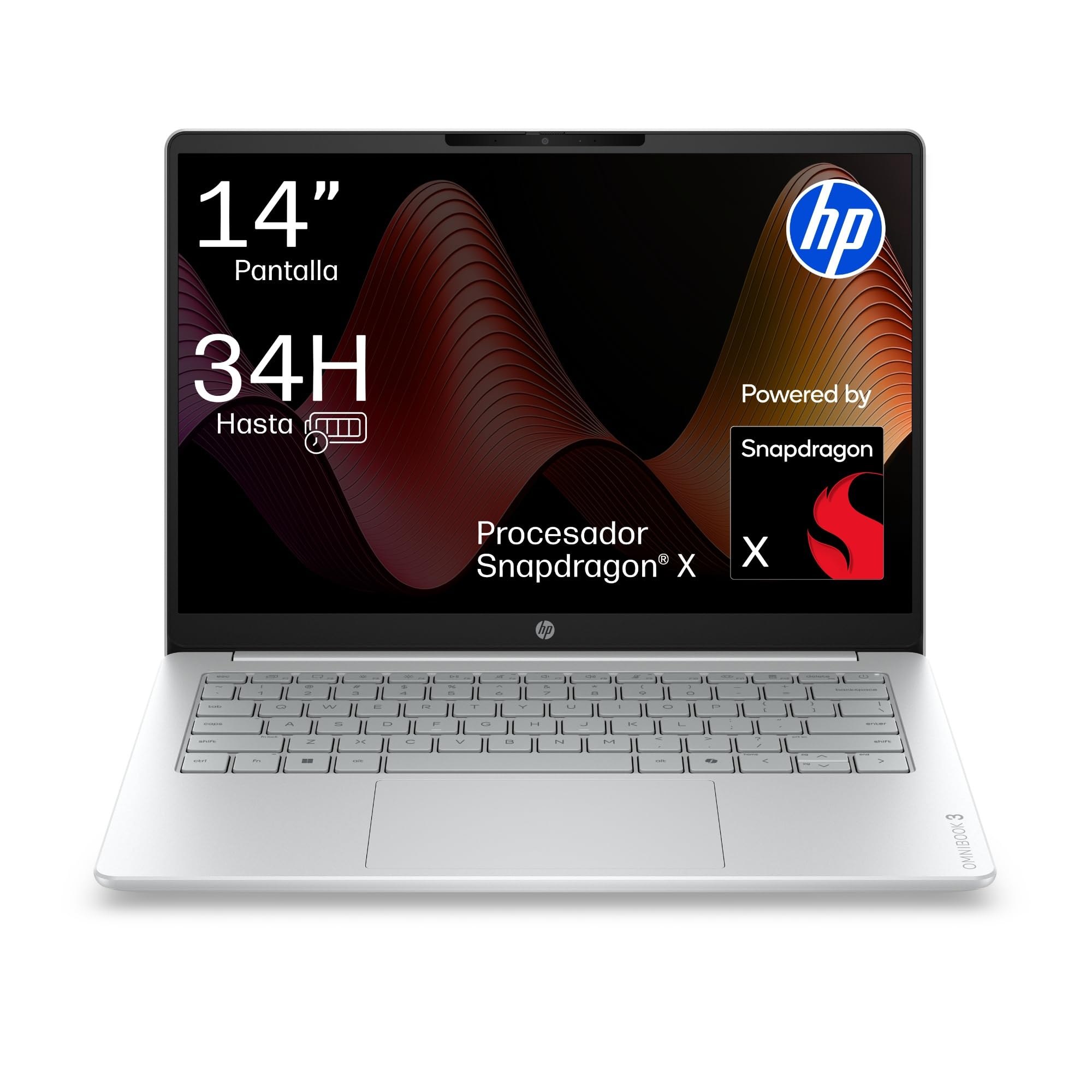 HP OmniBook 3 14-hz0000nsx - Ordenador portátil 14” WUXGA (1920x1200) IPS Antirreflejo, Snapdr
