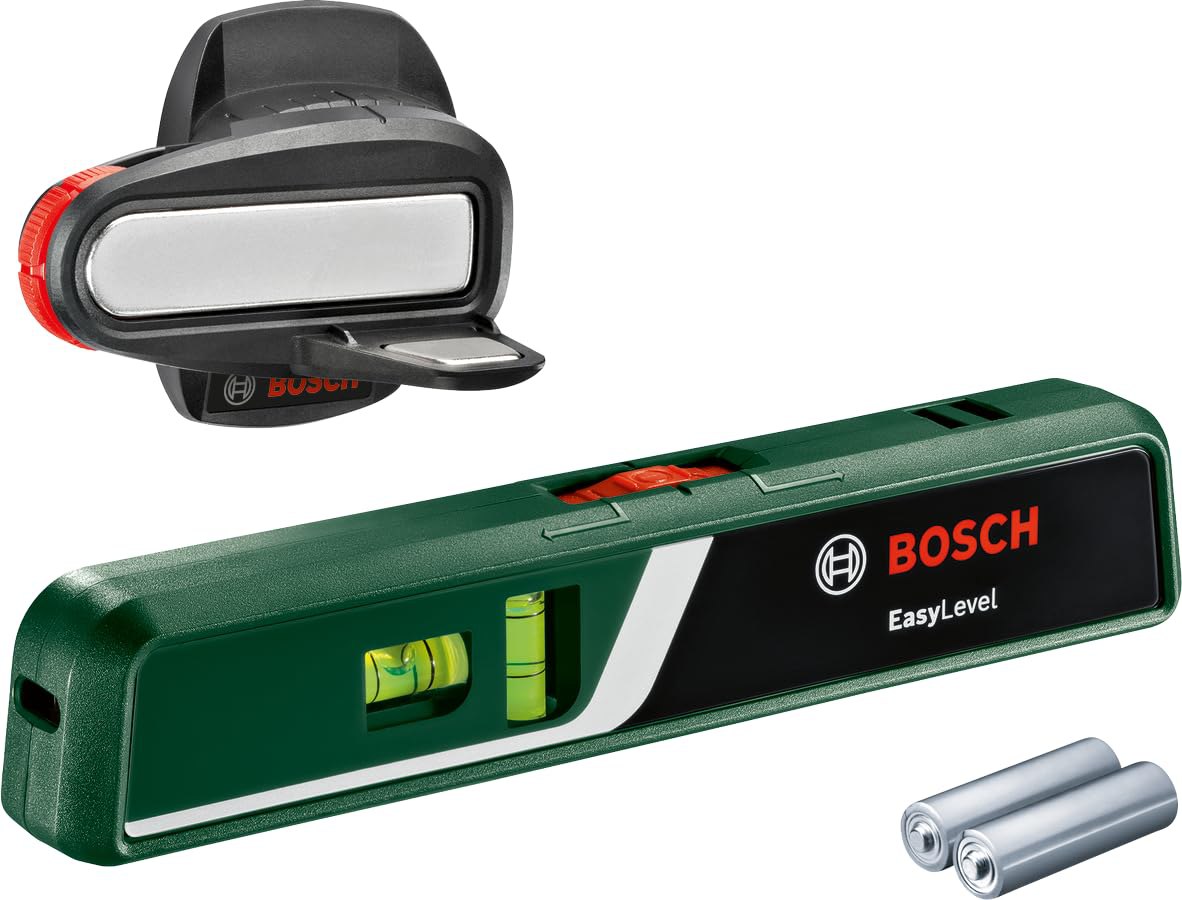 Bosch nivel de burbuja láser EasyLevel con soporte mural (nivel láser para la alineación flexi