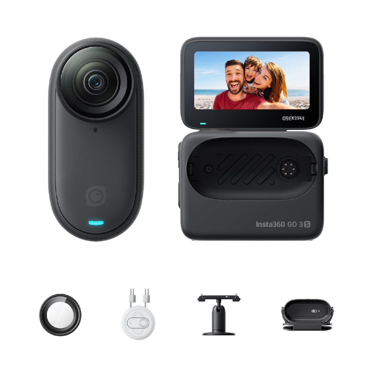 Insta360 GO 3S 64GB Negro - Minicámara portátil 4K POVs Manos Libres, se Puede Colocar en Cualq
