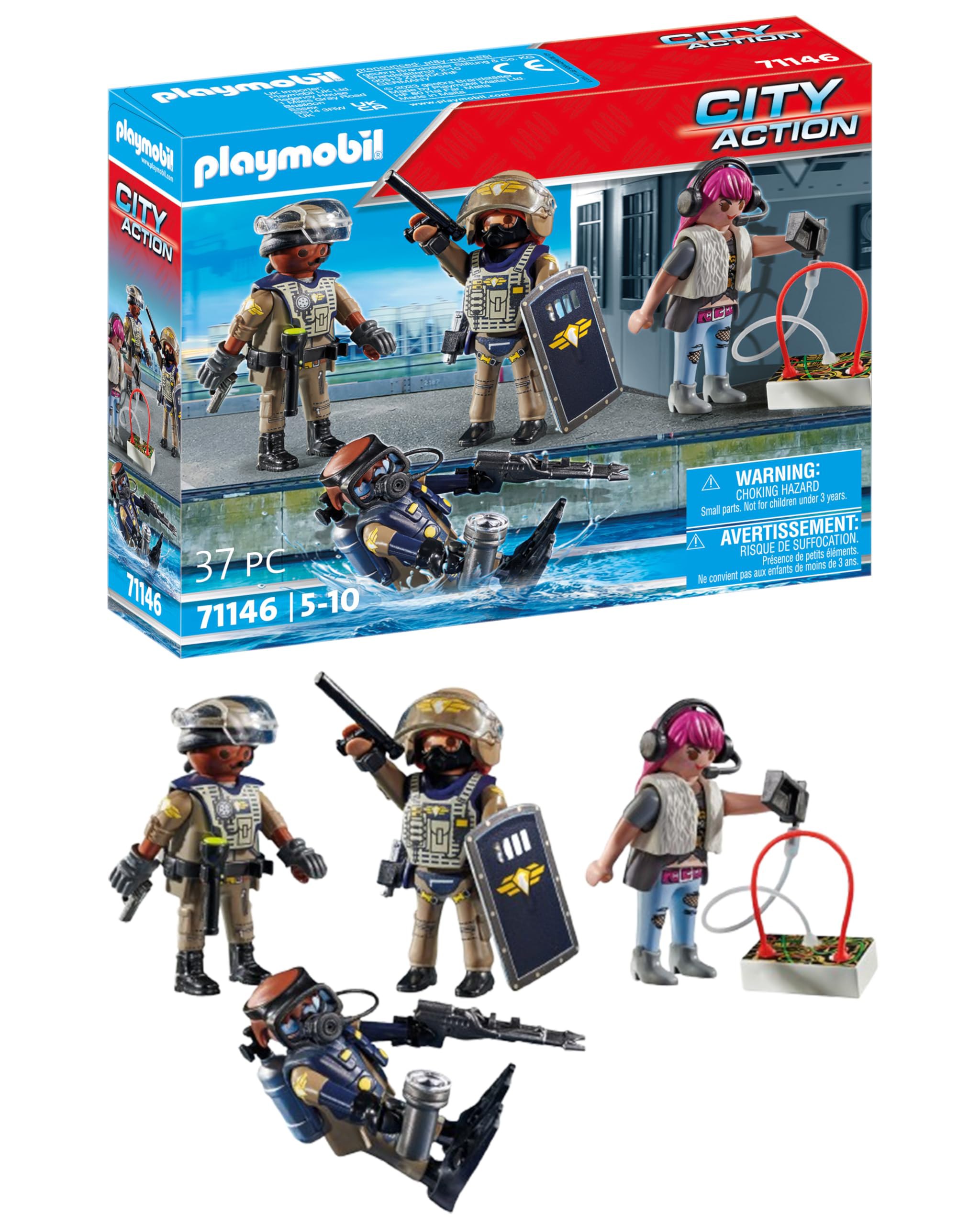 PLAYMOBIL City Action 71146 Fuerzas Especiales - Set Figuras, un Grupo de Trabajo, un coordinador