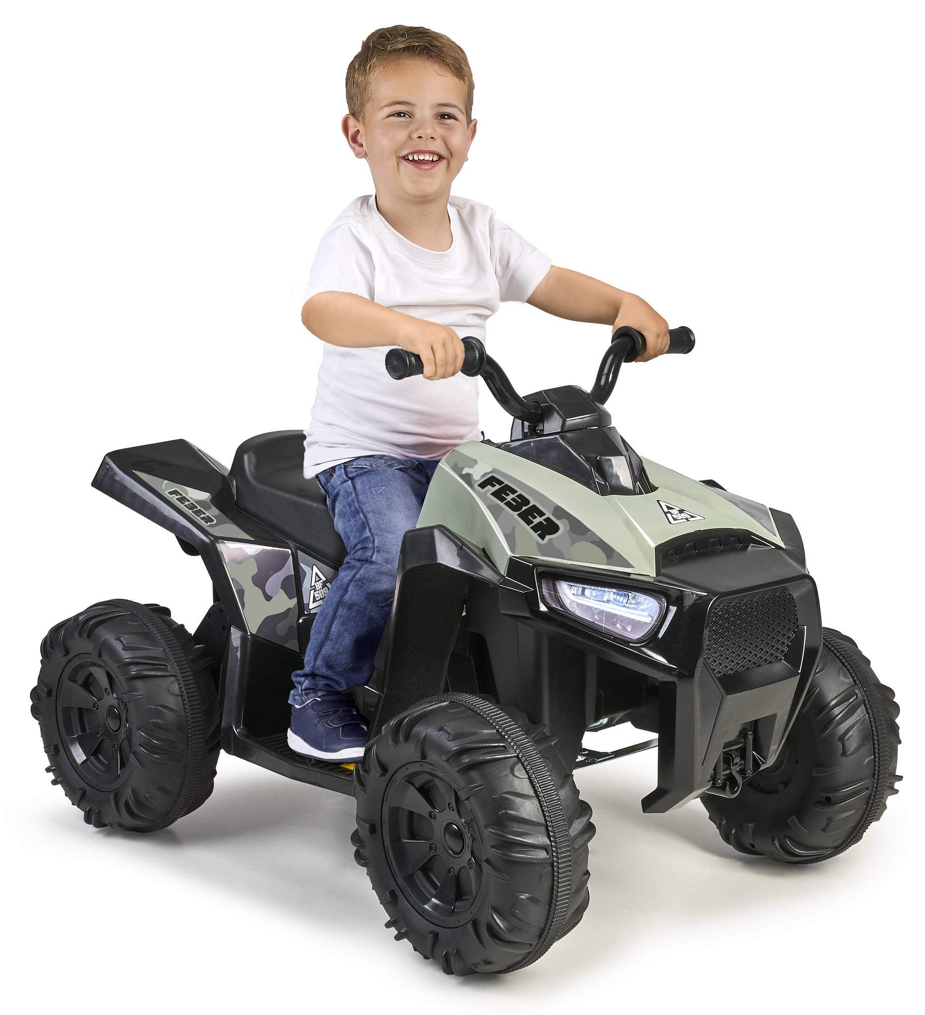 FEBER- Quad Boxer, Vehículo eléctrico a batería, 12 V, Verde (Famosa 800012541), Versión 2023