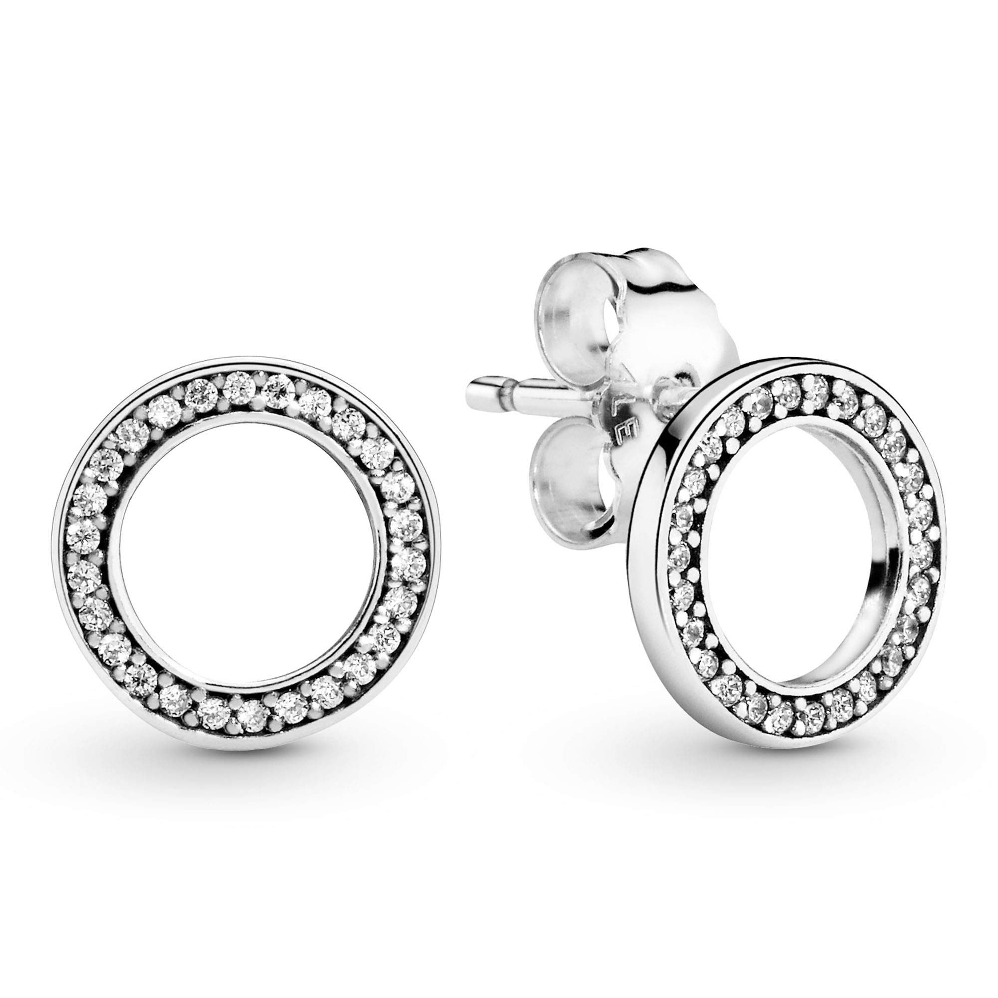 Pandora Funkelnder Kreis Ohrstecker 290585CZ Pendiente de botón