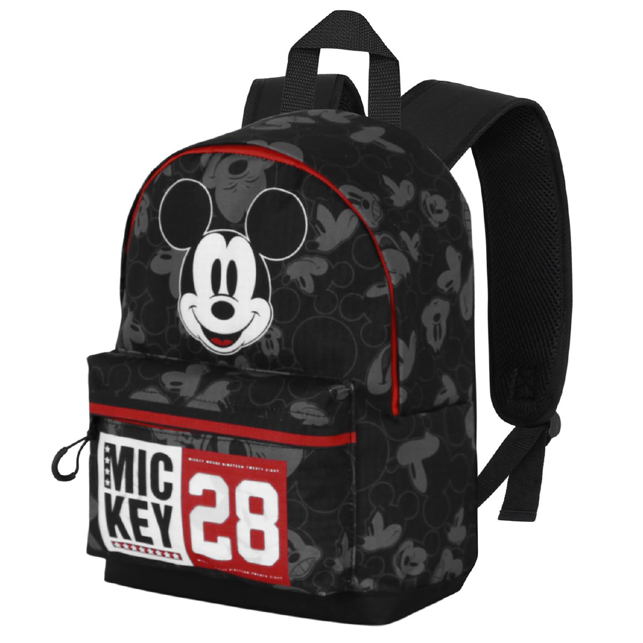 Disney Mickey Mouse Year-Mochila Pequeña Hs Fan, Negro, 25 X 35 Cm, Capacidad 12 L