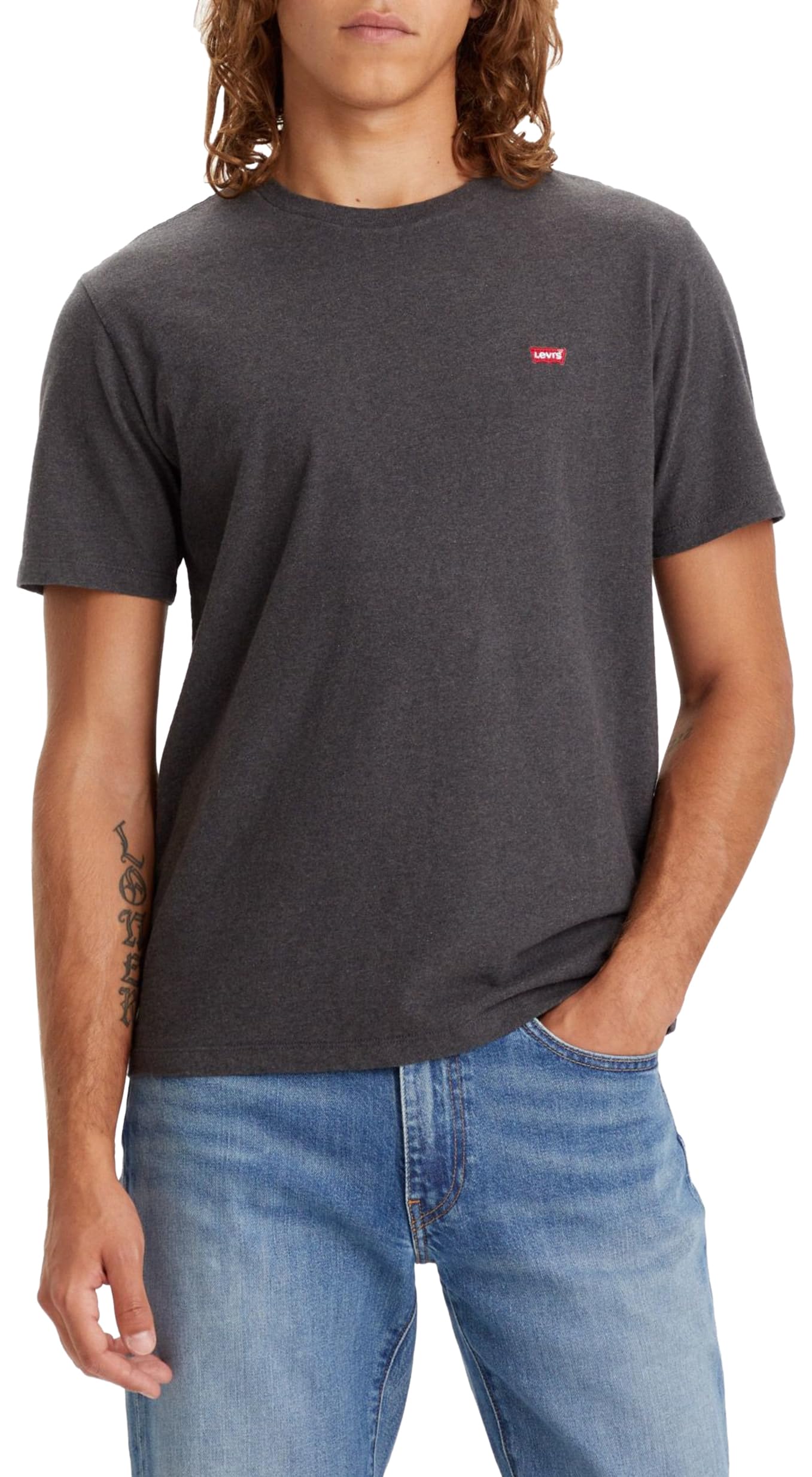 Levi's Ss Original Housemark Tee Camiseta, Dark Charcoal Heather Dkr, M para Hombre