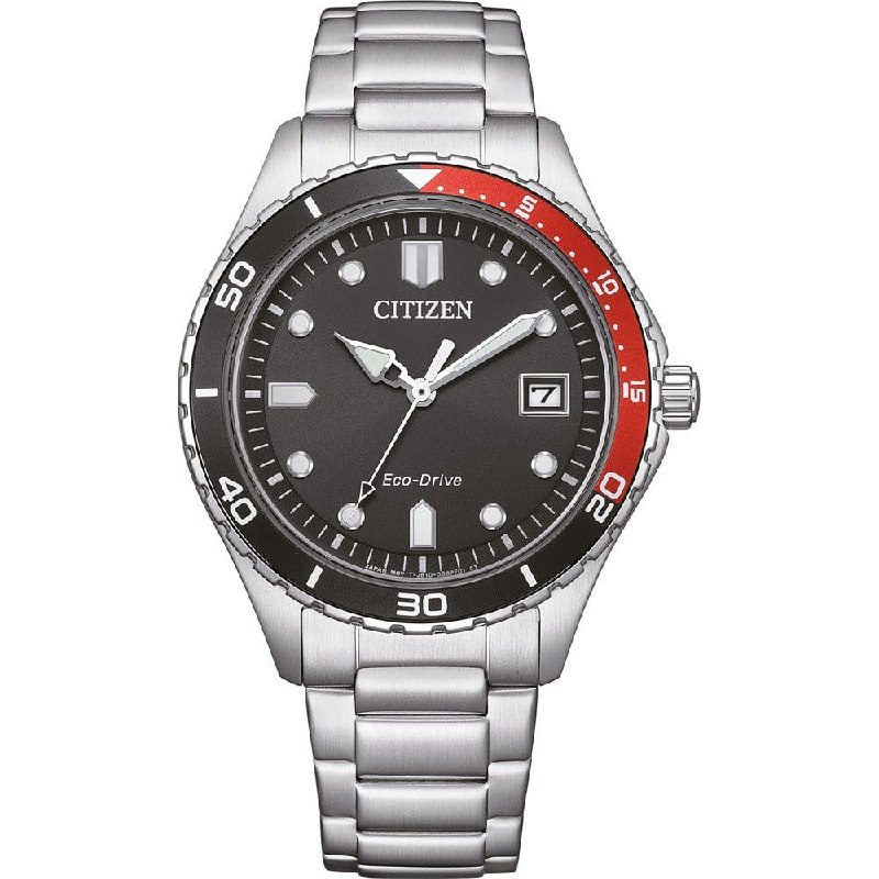 Citizen AW1820-81E - Reloj analógico de Cuarzo para Hombre con Correa de Acero Inoxidable, Negro