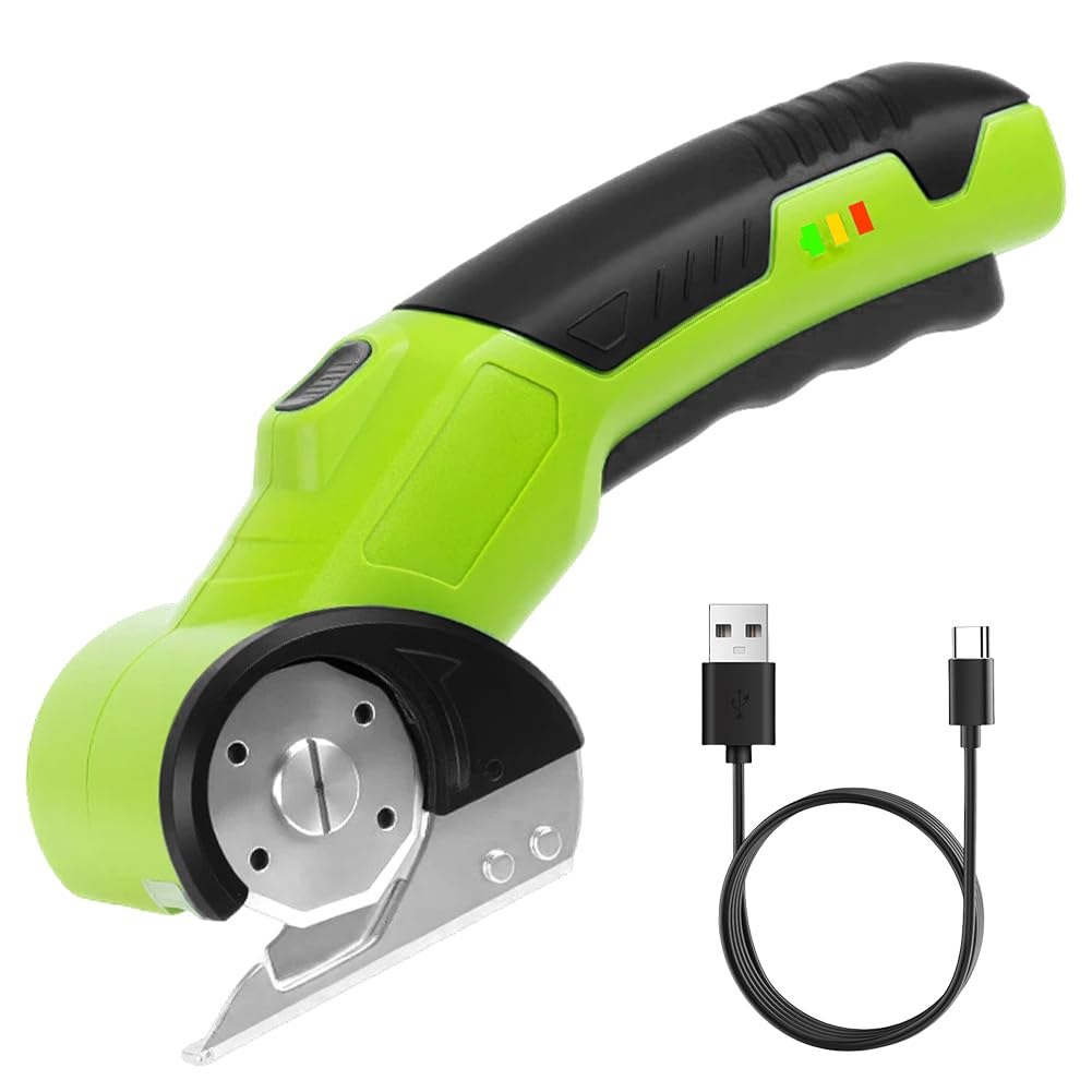 Cortador de cartón eléctrico, inalámbrico, con interruptor de seguridad y luz LED, cortador ro