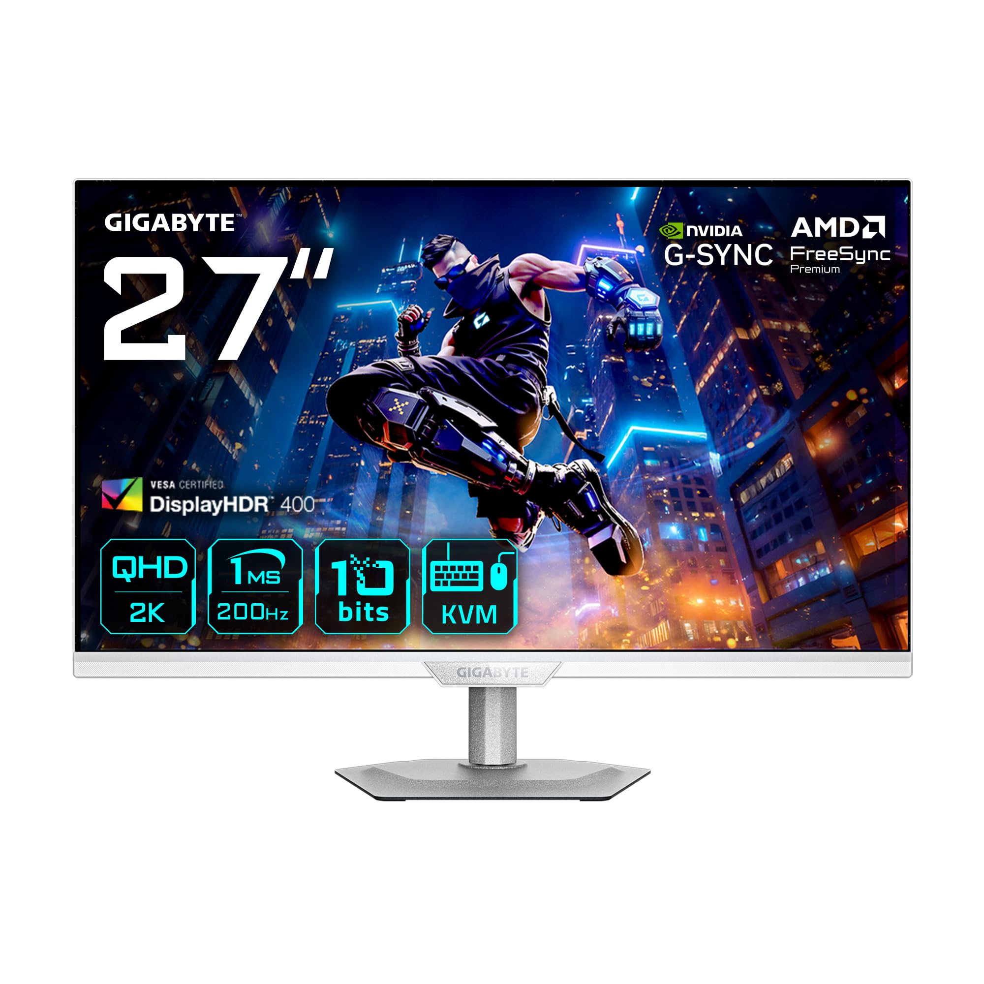 GIGABYTE M27Q2 QD Ice Monitor Gaming 27” QHD - 2560 x 1440, 200Hz, 1ms, 350 CD/m², FreeSync Pr