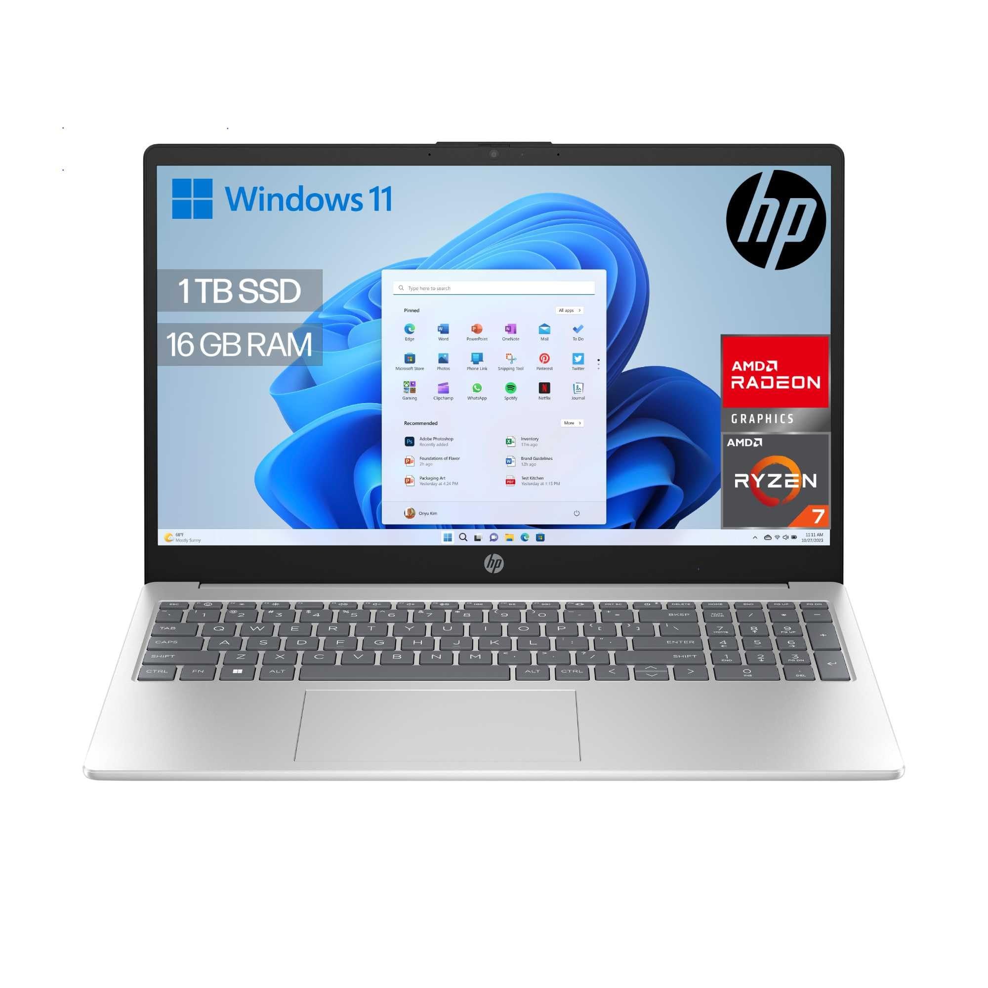 HP 15-Fc0245Ns - Ordenador Portátil De 15.6" FHD (AMD Ryzen 7-7730U, 16 GB RAM, 1Tb SSD, AMD Rad