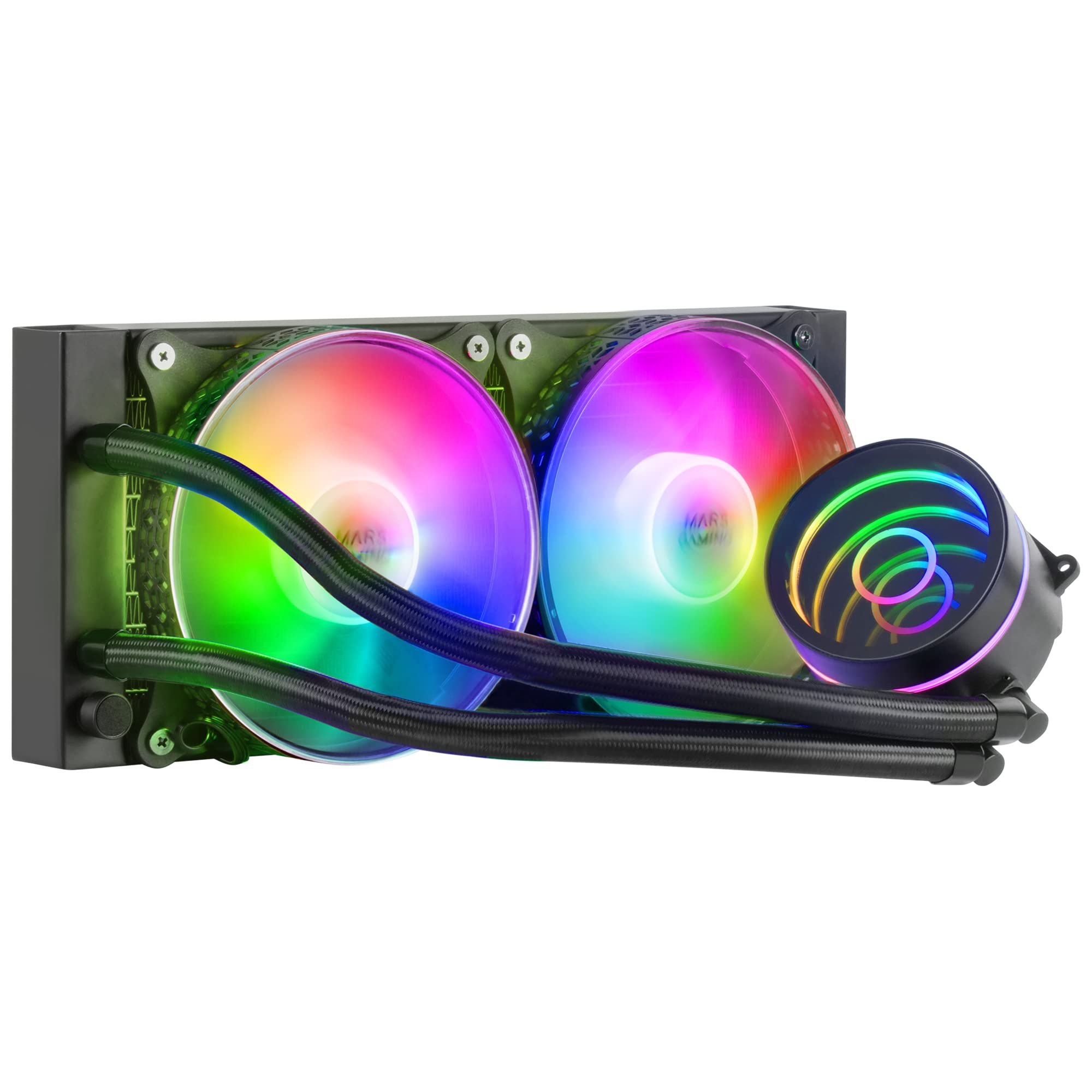 Mars Gaming ML-ONE240, Refrigeración Líquida CPU, TDP 400 W, Espejo Infinito, 2 Ventiladores FR
