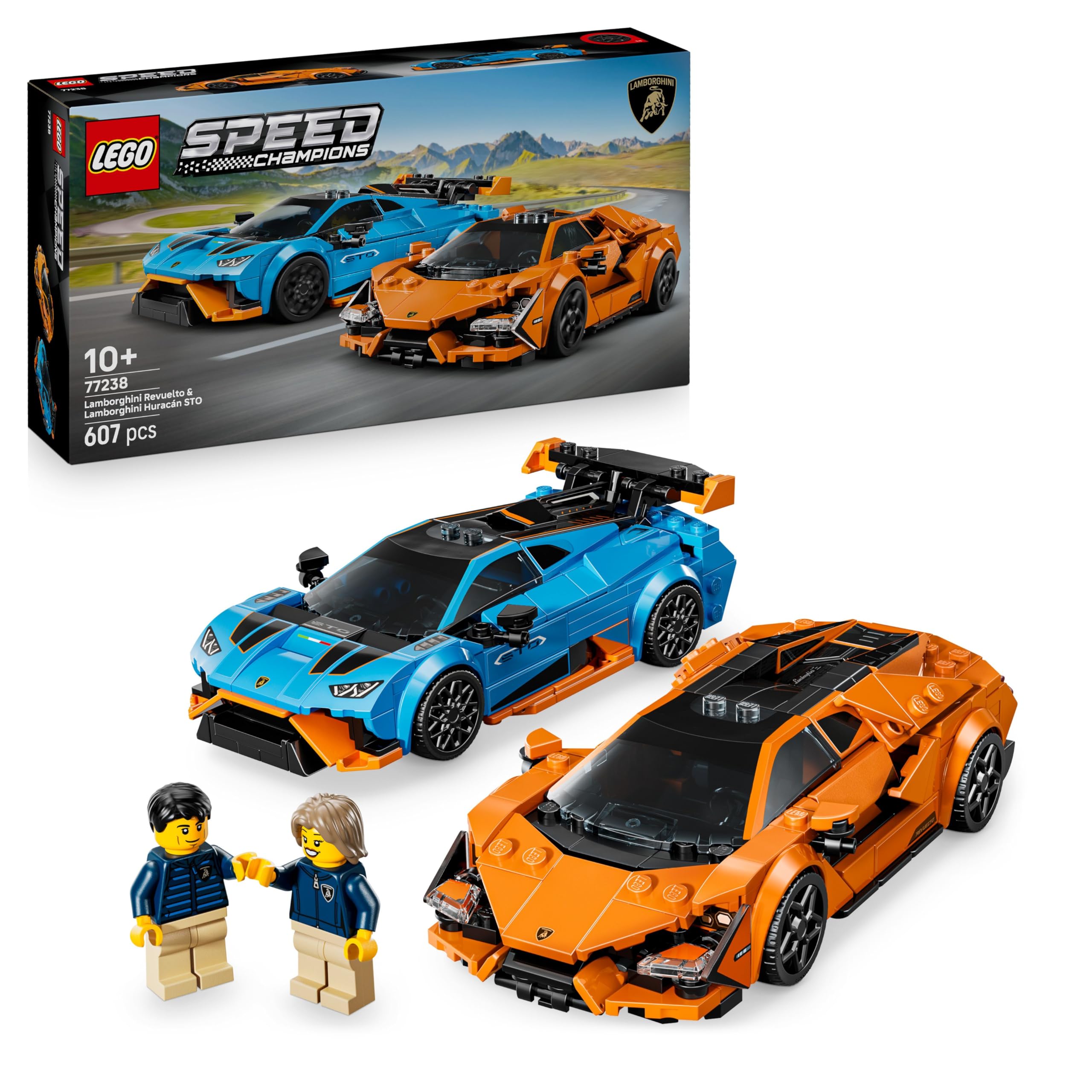 LEGO Speed Champions Lamborghini Revuelto y Huracán STO - Maquetas de Coches de Carreras de Jugu