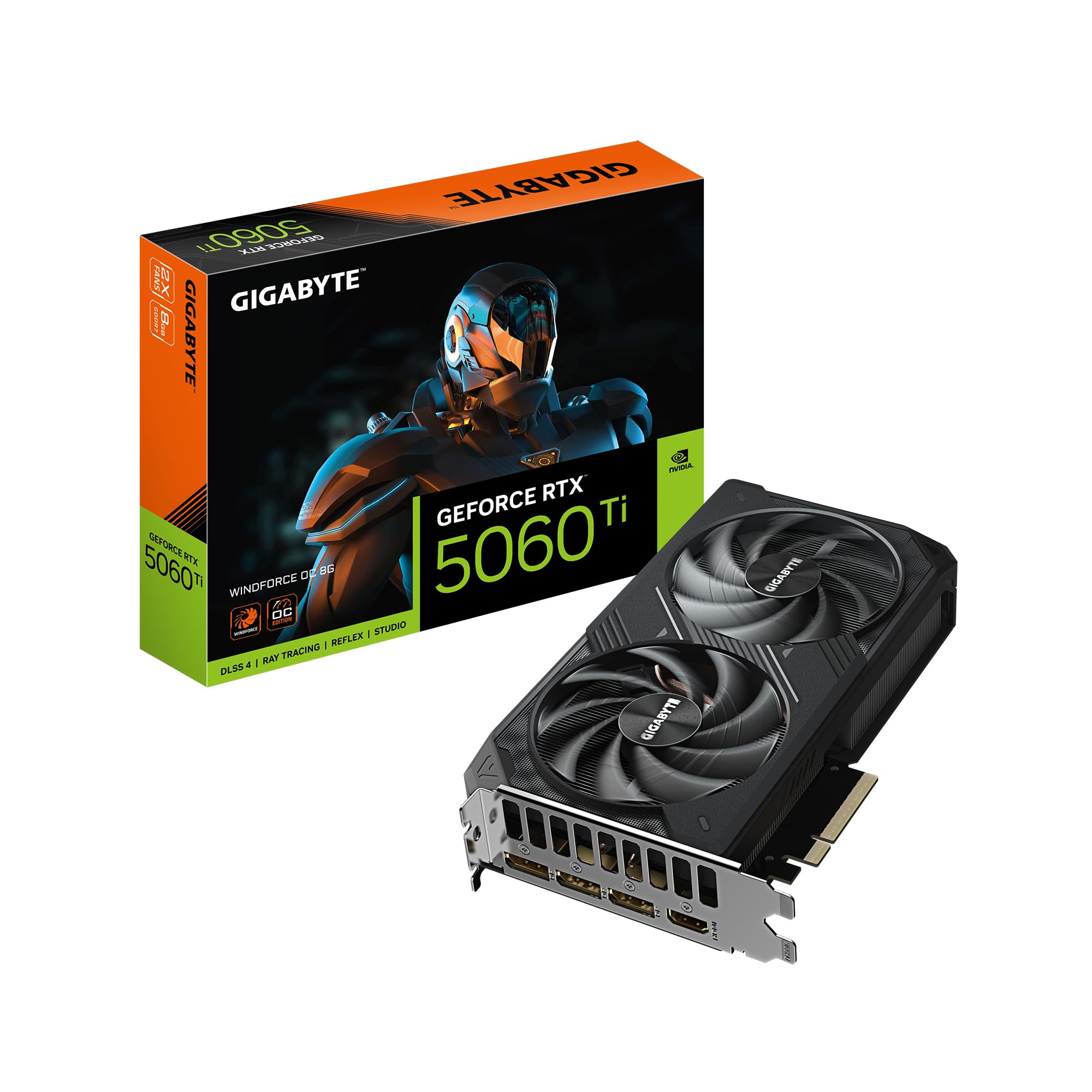 Gigabyte Geforce RTX 5060 Ti Windforce Oc 8G Tarjeta Gráfica – 8 GB Gddr7, 128 Bits, Pci-E 5.0