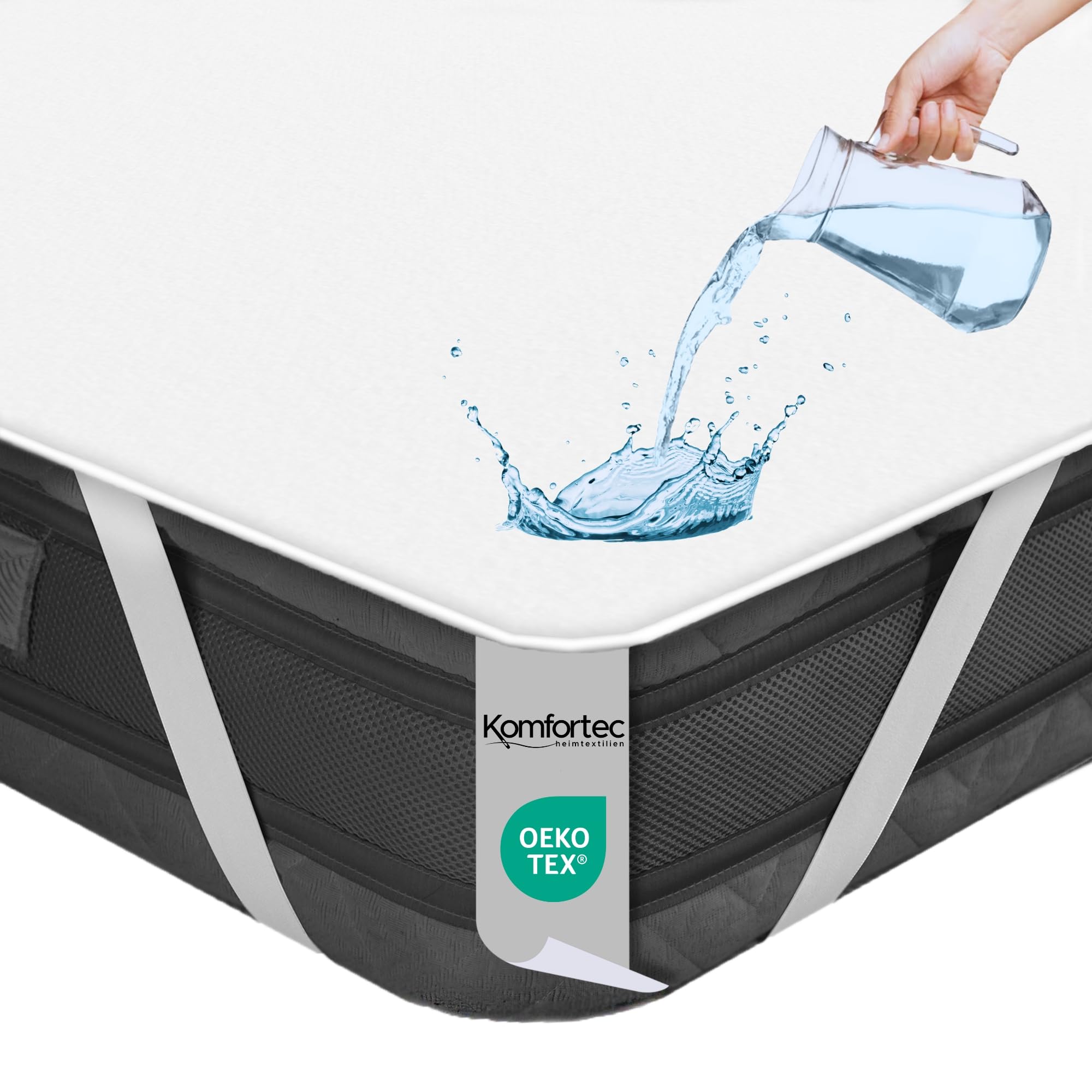 Komfortec Protector de colchón Impermeable de 90 x 200 cm, Protector de colchón Transpirable, s