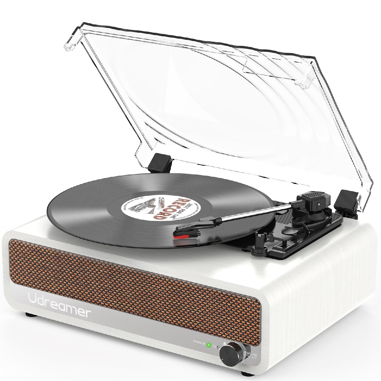 Udreamer Tocadiscos Bluetooth Tocadiscos De Vinilo Soporte USB Aux-In Auriculares Rca Line-Out 3