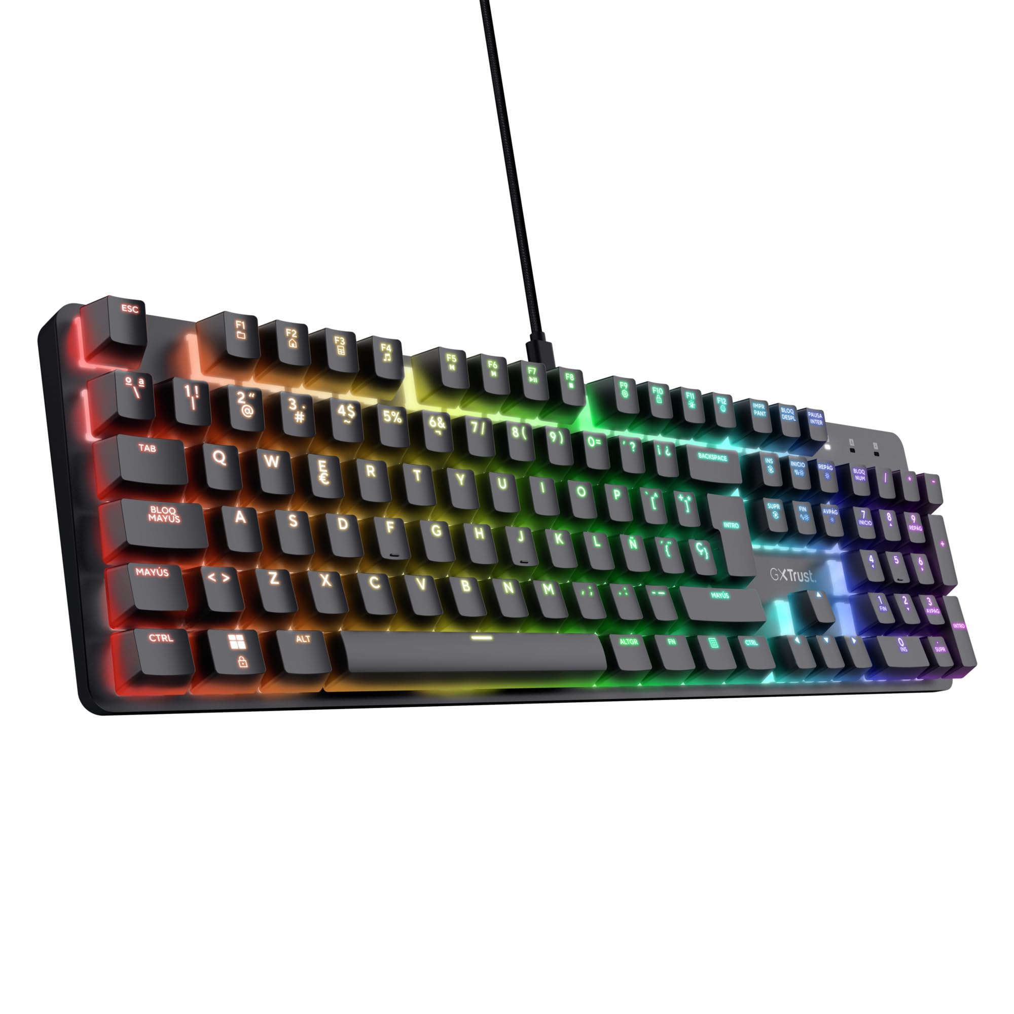 GXTrust 871 Zora Teclado Mecánico Español QWERTY con Iluminación RGB, Interruptores Lineales H