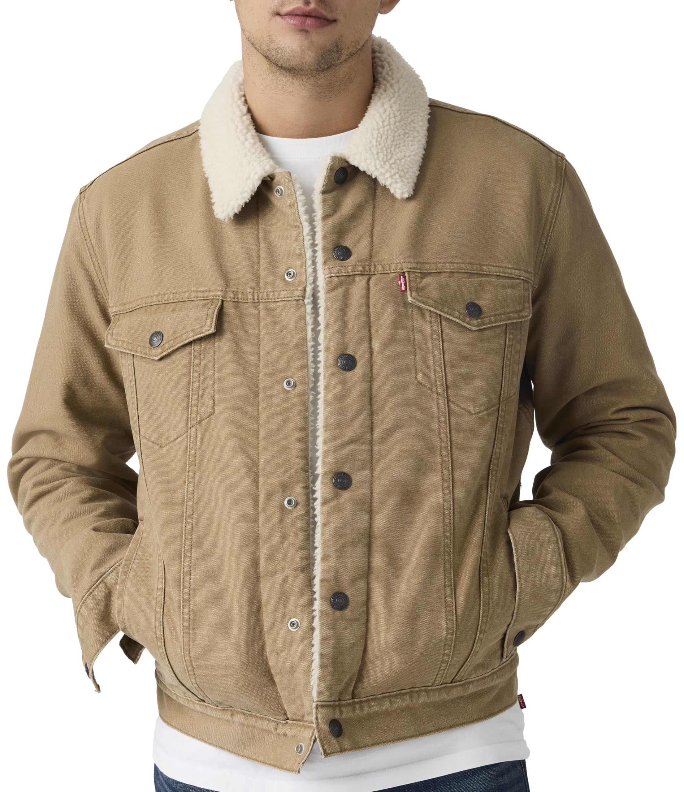 Levi's Type 3 Sherpa Trucker Chaqueta, Beige, L Hombre