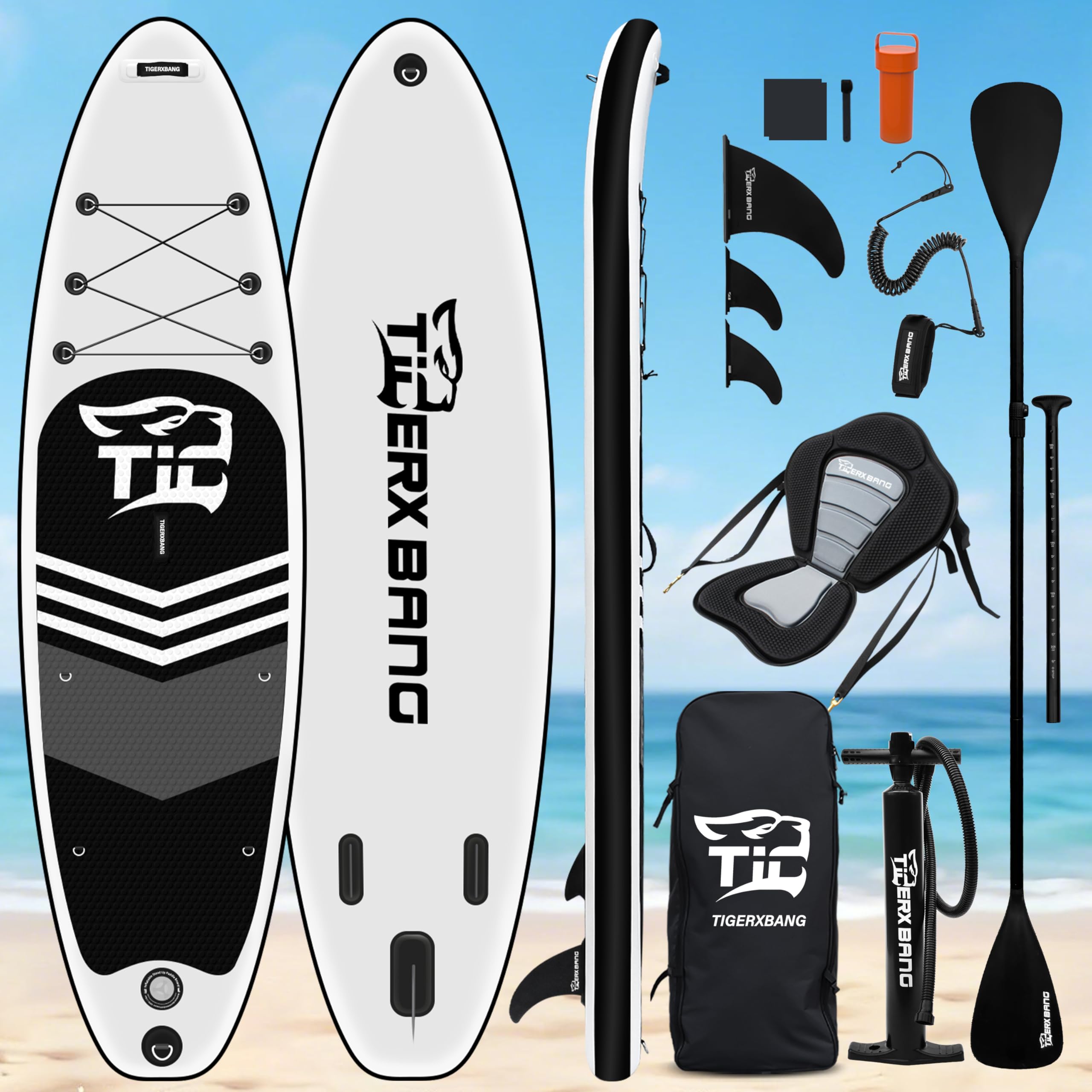 TIGERXBANG Stand Up Paddle Board aufblasbar für Erwachsene und Jugendliche, 320×82×15 cm Allro