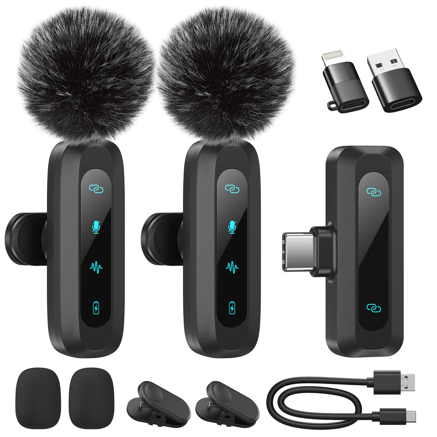 Warm Box Micrófono Lavalier Inalámbrico Para iPhone, iPad, Teléfono Android, Paquete De 2 Mini