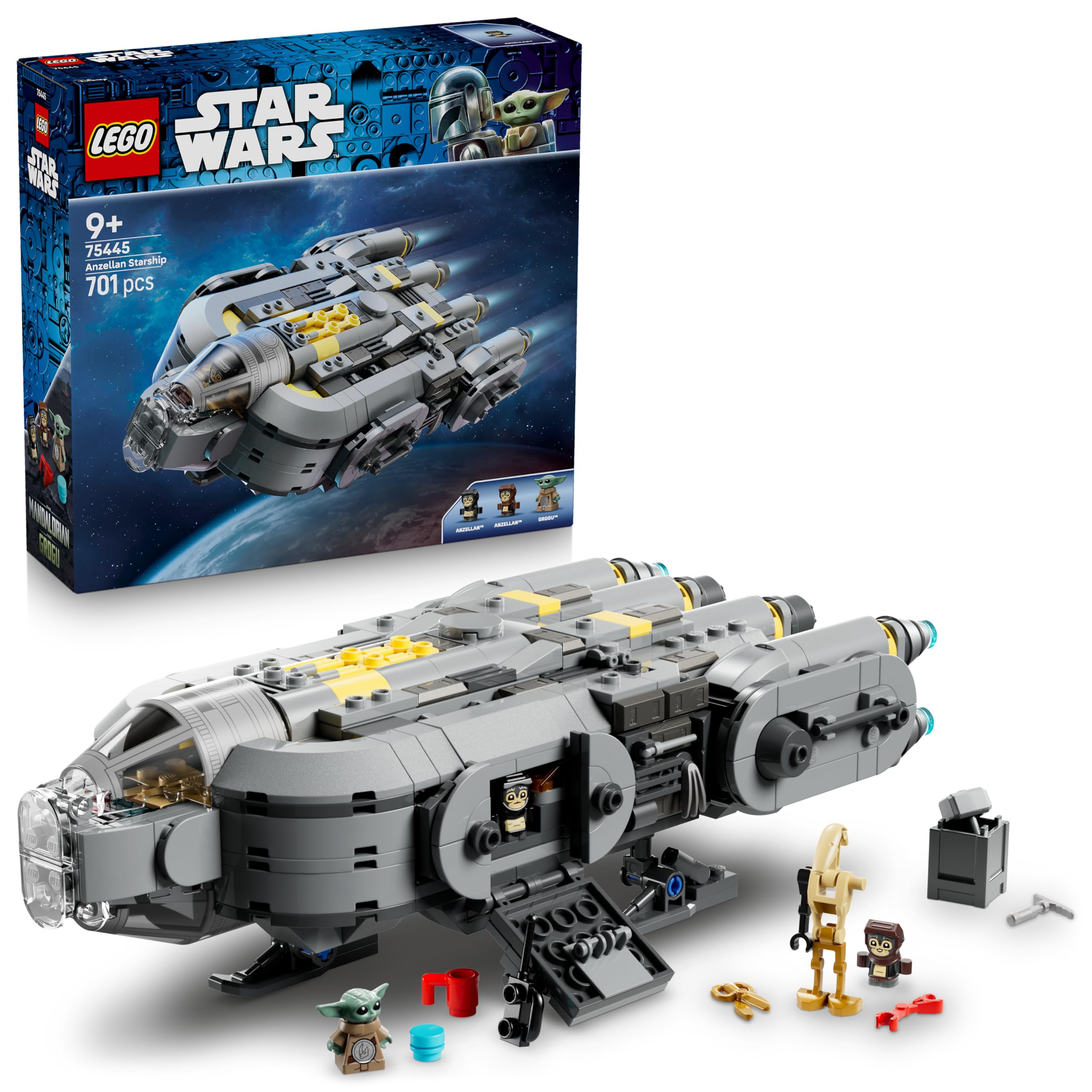 LEGO Star Wars 75445 Nave Estelar Anzellana de Juguete - Kit de Maquetas de The Mandalorian and G