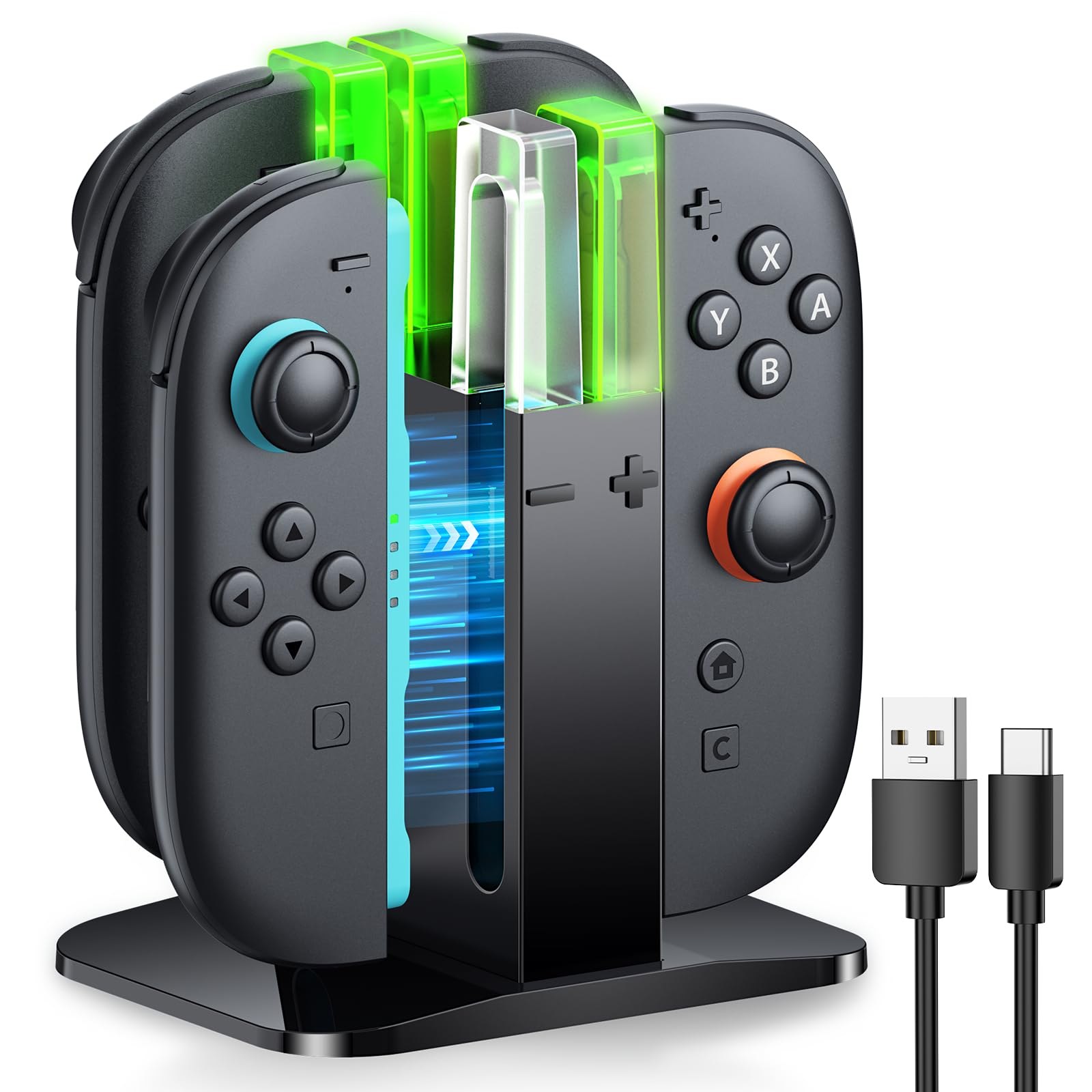 FYOUNG Soporte de Cargador de Controlador para Nintendo Switch 2 (2025) - Base de Carga magnétic