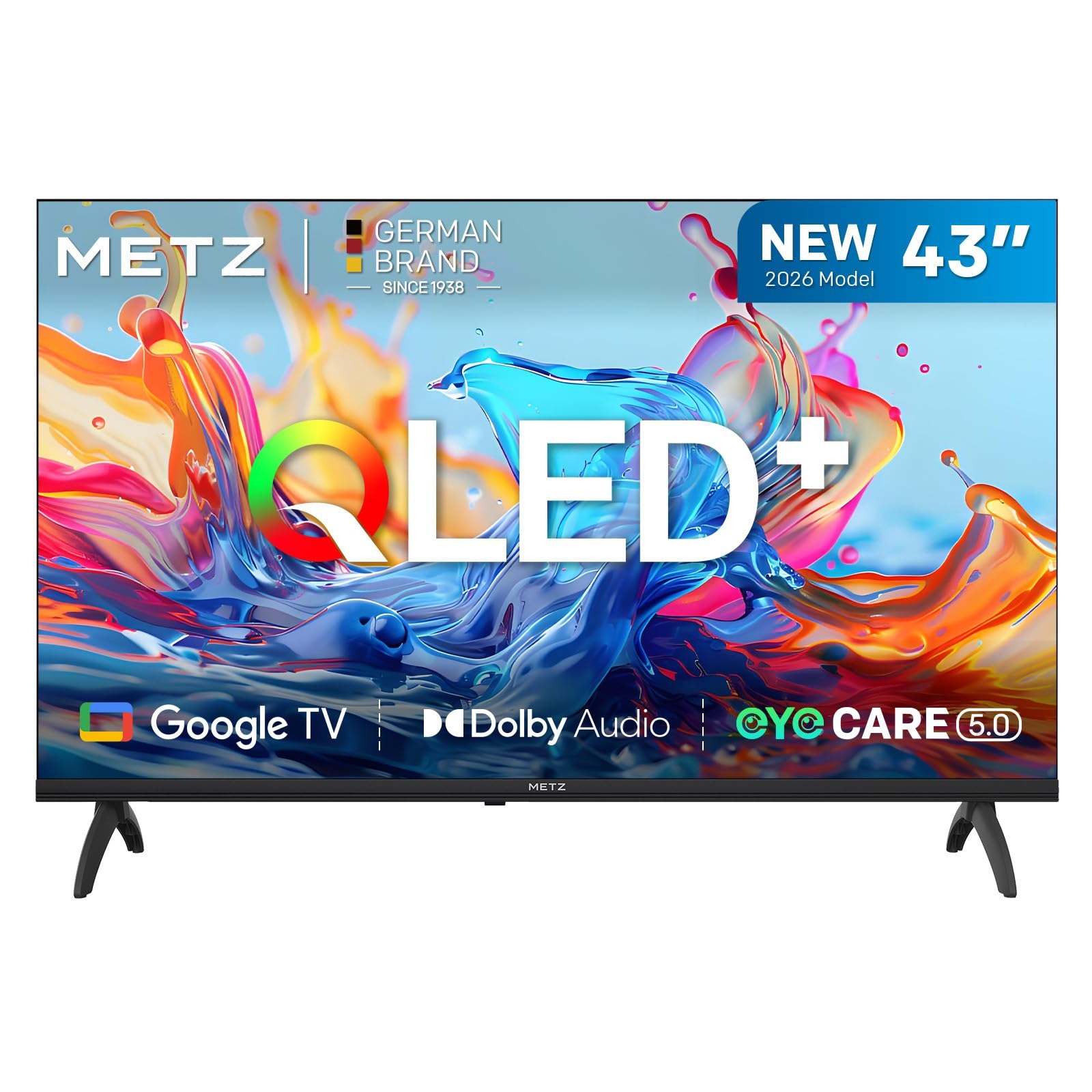 Metz TV 43 Pulgadas Smart TV, Televisor 43” FHD Qled, Hdr10, Dolby Audio, Chromecast Integrado