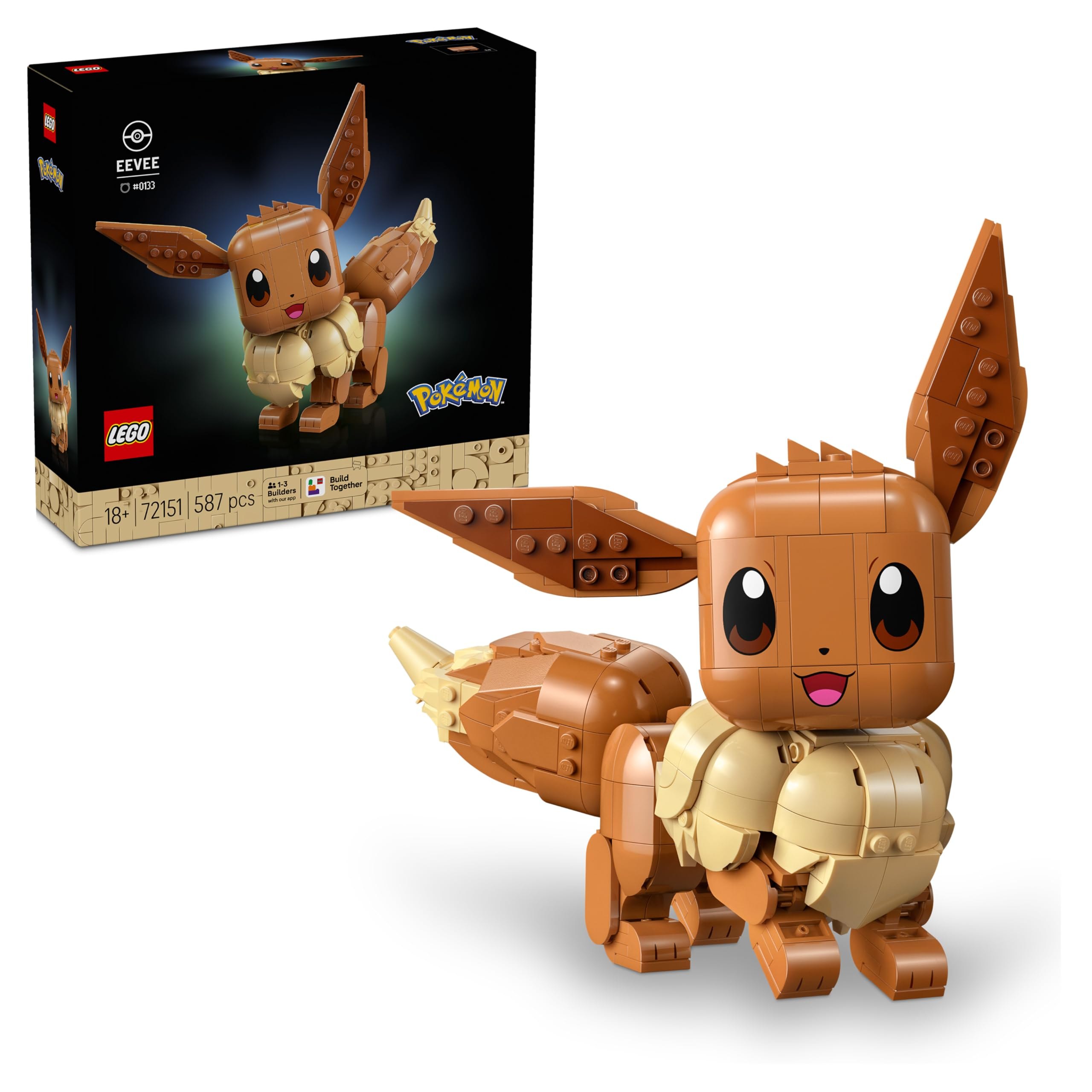 LEGO Pokémon Eevee - Kit de Construcción para Adultos - Maqueta 3D de Puzzle Anime - Figura Art