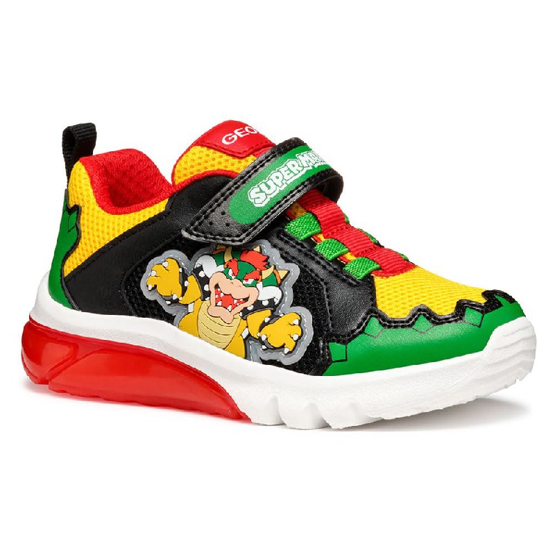 Geox - J CIBERDRON Boy E, Zapatillas Niños, Green/Red