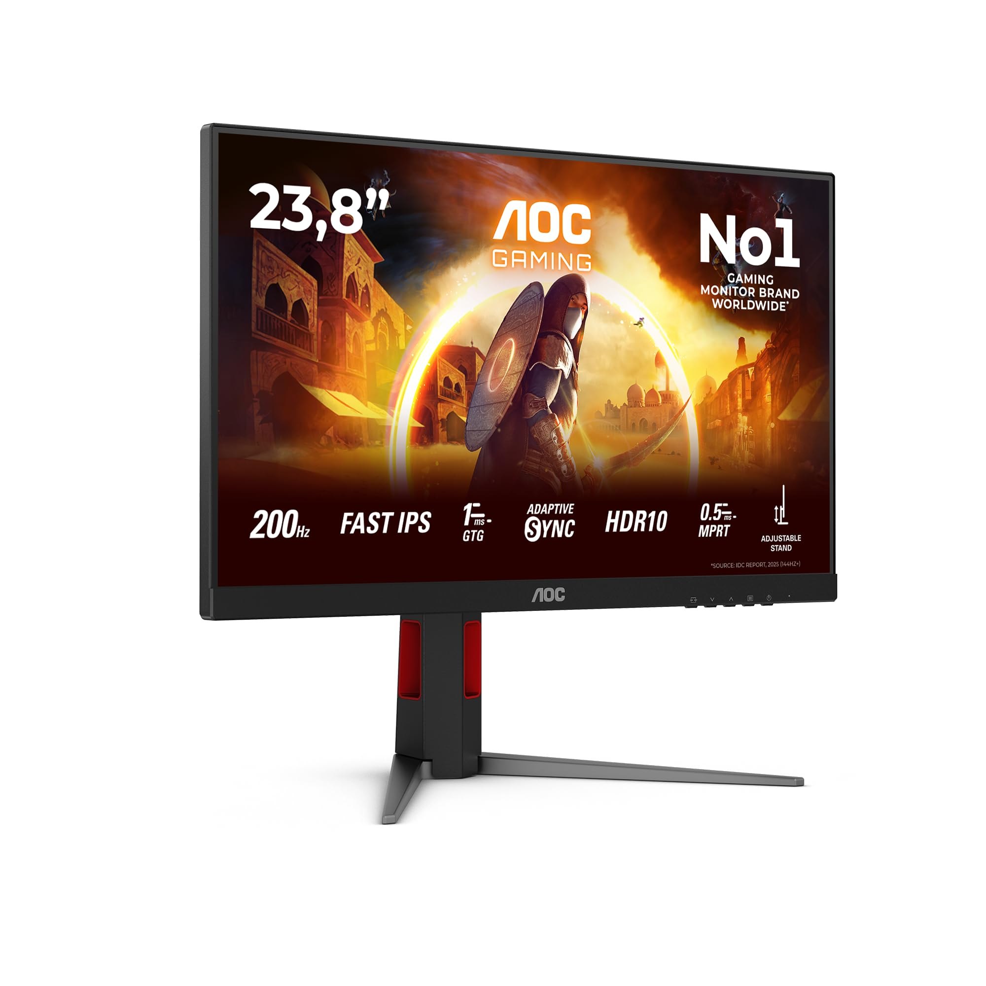 AOC 24G4HA Gaming Monitor 24 Pulgadas 200Hz Panel Fast IPS, 1ms GtG, HDR10, G-Sync Compatible, Al