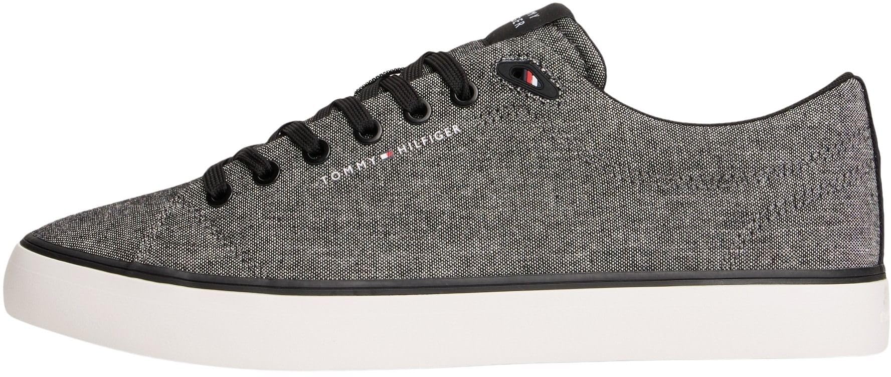 Tommy Hilfiger Harlem Core II Chambray FM0FM05818 Low Top para Hombre, Negro (Negro), 10.5