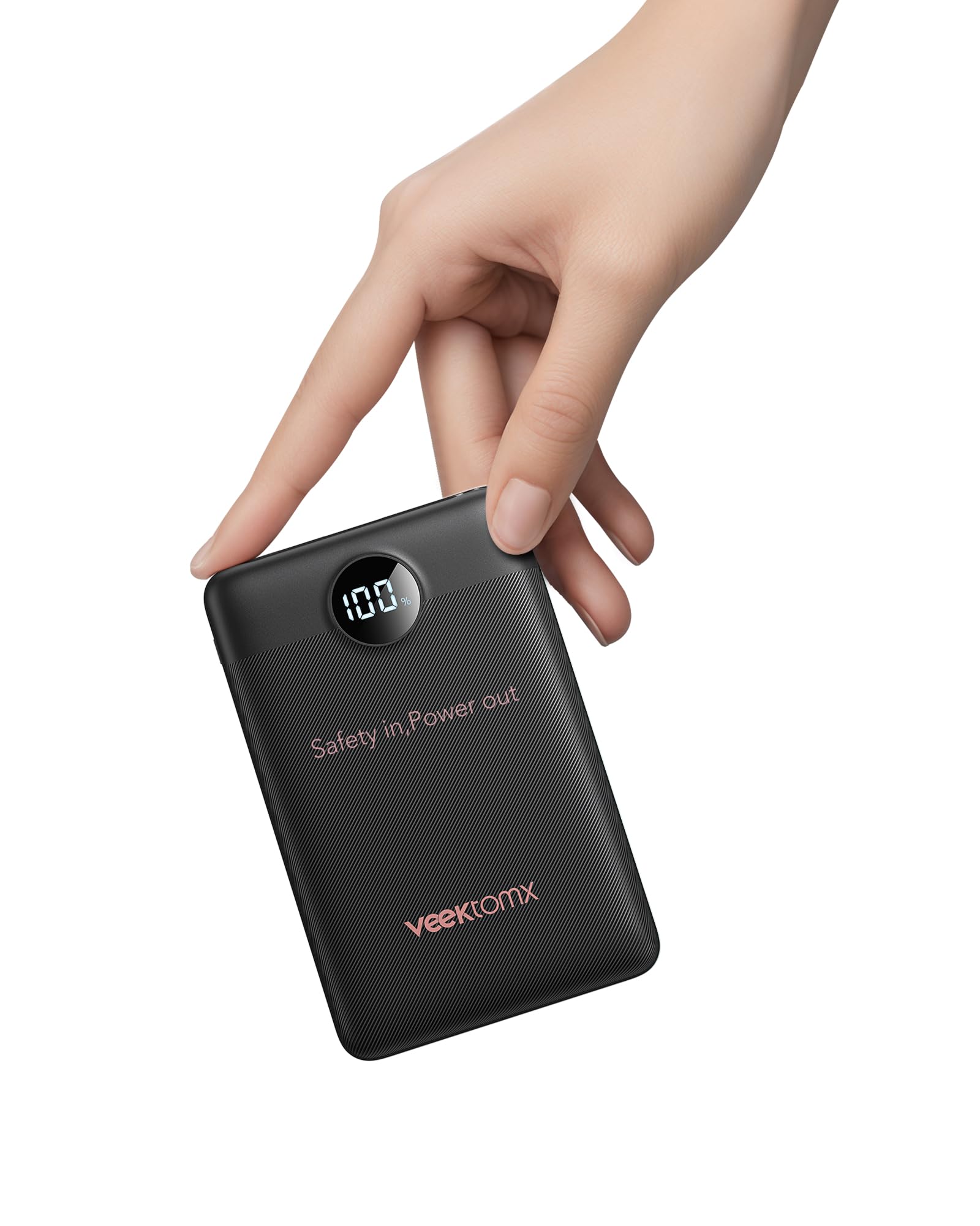 Batería Externa Carga Rápida 10000mAh, Power Bank Cable Incorporado USB C Pequeña Batería Por