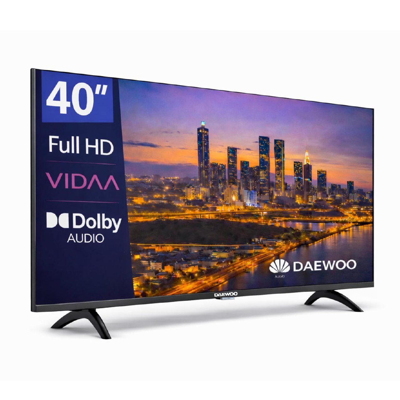 Daewoo 40VB56FV Smart TV 40 Pulgadas Full HD, HDR10, Dolby Audio, WiFi, HDMI, Diseño Sin Marcos