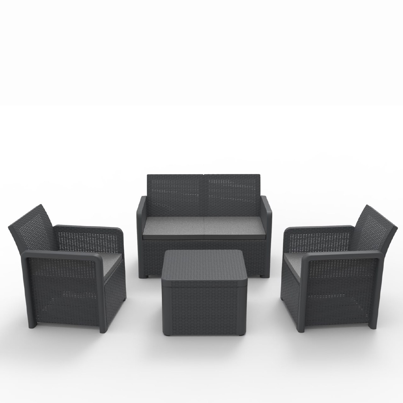 SP Berner - Set de Muebles de Jardín y Terraza Nassau Confort - Sofá 2 Plazas, 2 Sillones y Mes