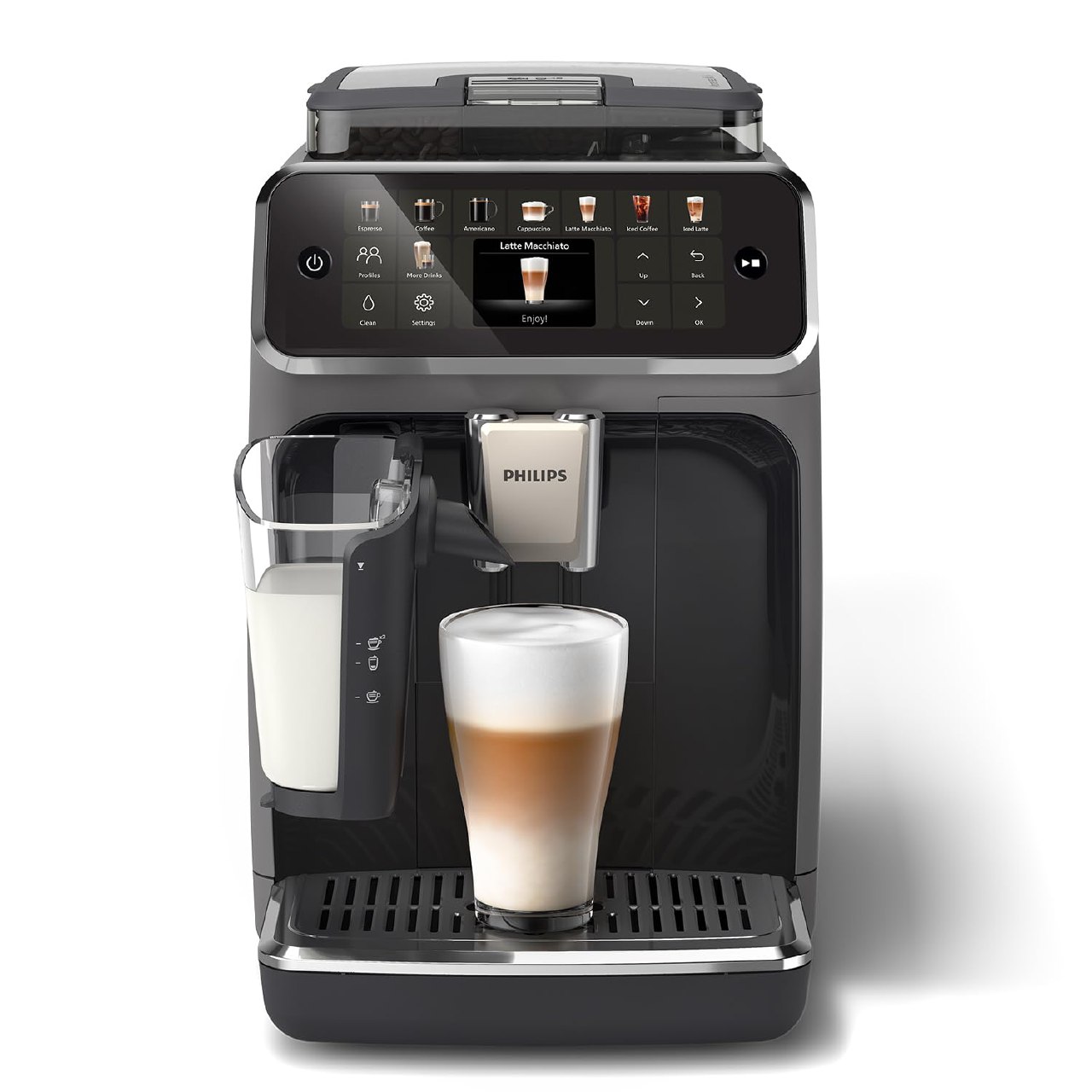 PHILIPS Cafetera Espresso Totalmente Automática Serie 5500-20 Cafés Calientes y con Hielo, Sist