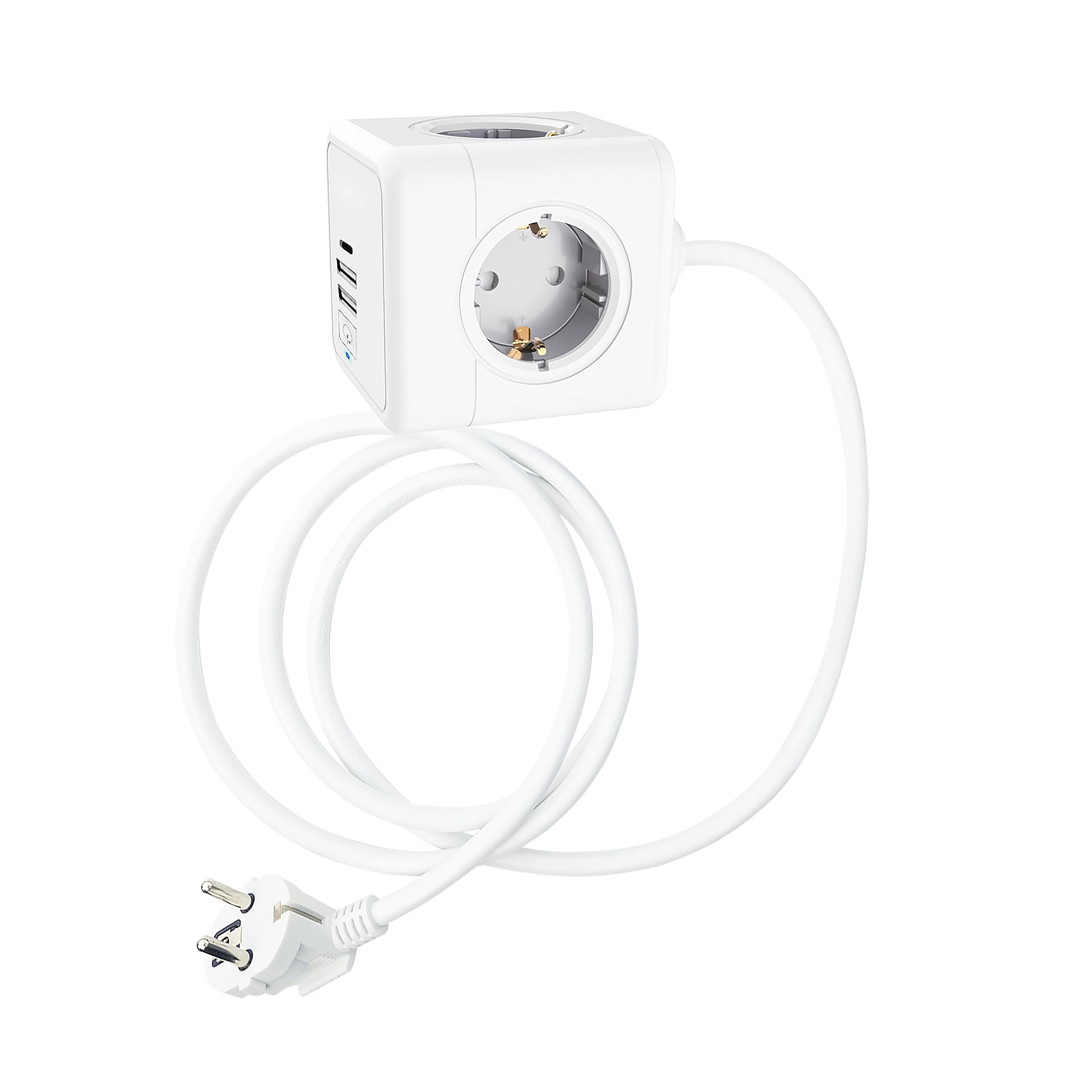 Technaxx Power Cube USB Tx-195 – Enchufe Múltiple En Cubo Con 4× Tomas 230V, 2× USB-A & 1×