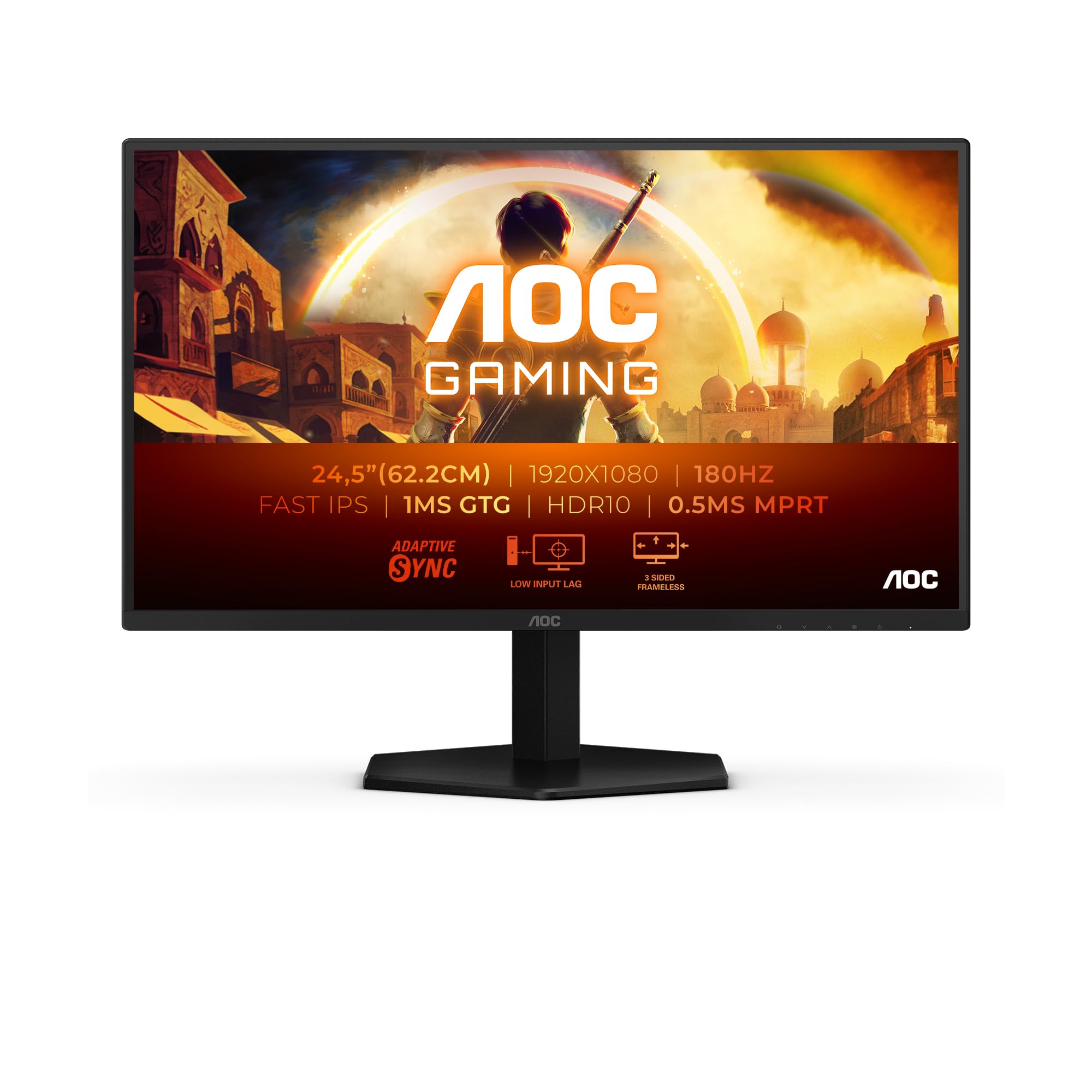 AOC 25G42E Gaming Monitor 25 Pulgadas 180Hz Panel Fast IPS, 1ms GtG, HDR10, G-Sync Compatible, (1