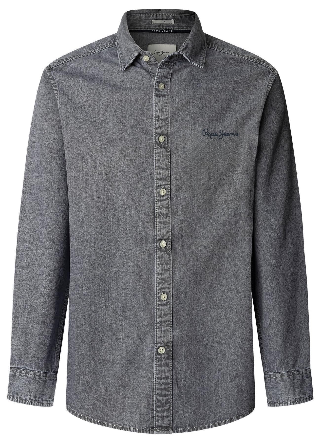 Pepe Jeans Camisa clásica Ajustada para Hombre, Gris (Denim-8C0), XL, Gris (Denim-8c0), XL