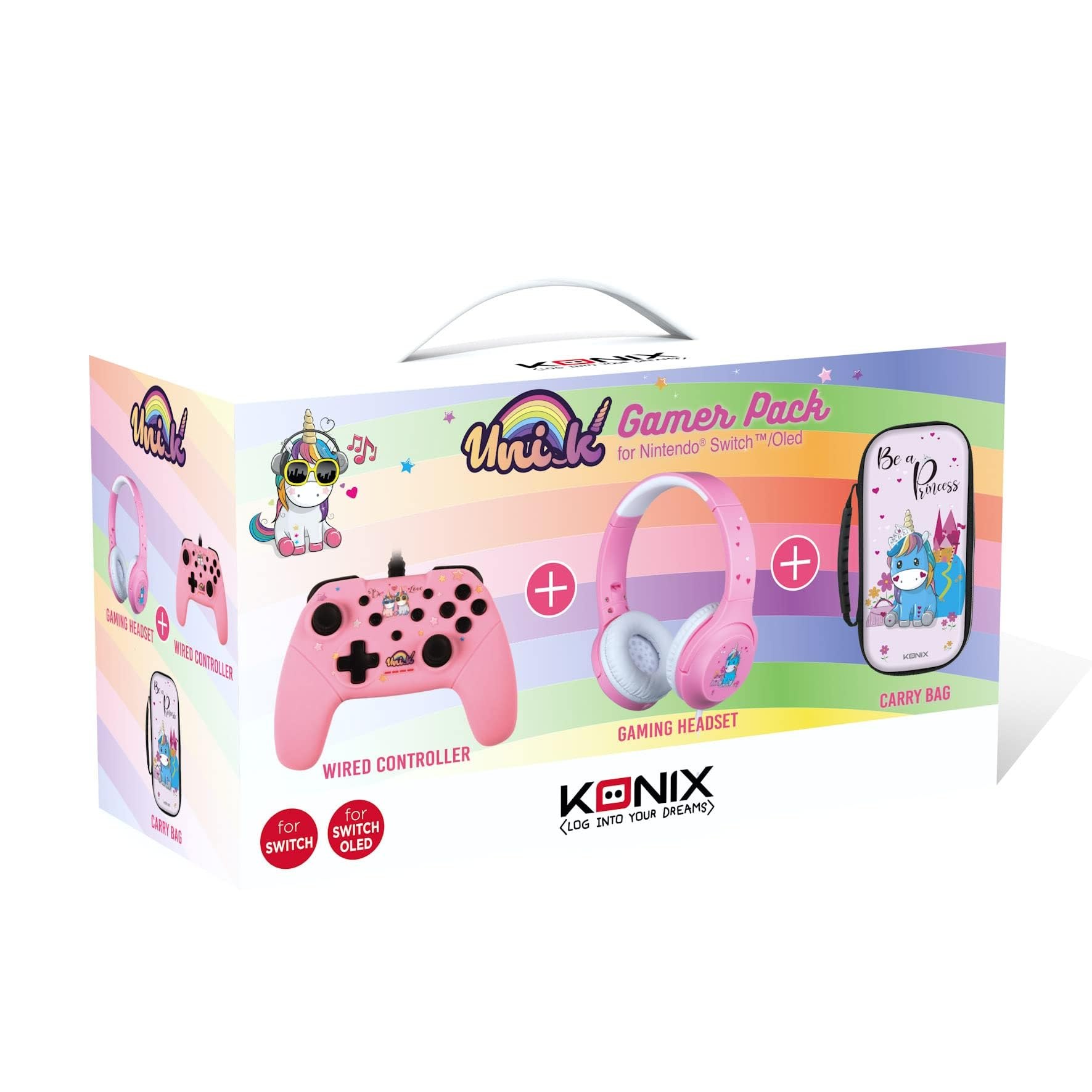 Konix Unik Pack de accesorios gaming para Nintendo Switch y Switch OLED - Auriculares - Mando Be