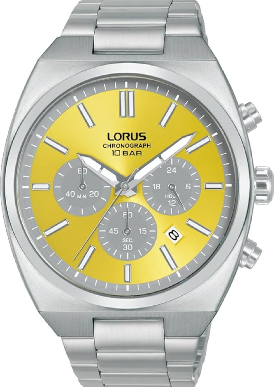 Lorus Reloj Analógico de Cuarzo para Hombre con Pulsera de Metal, Plata/Amarillo