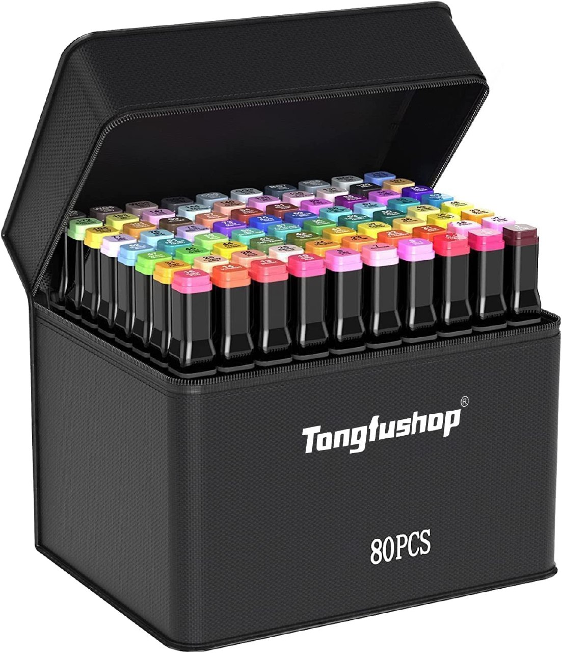 Tongfushop Rotulador de 80 Colores, Rotuladores Alcohol Doble Punta, 2S Secado Rápido Marcadores