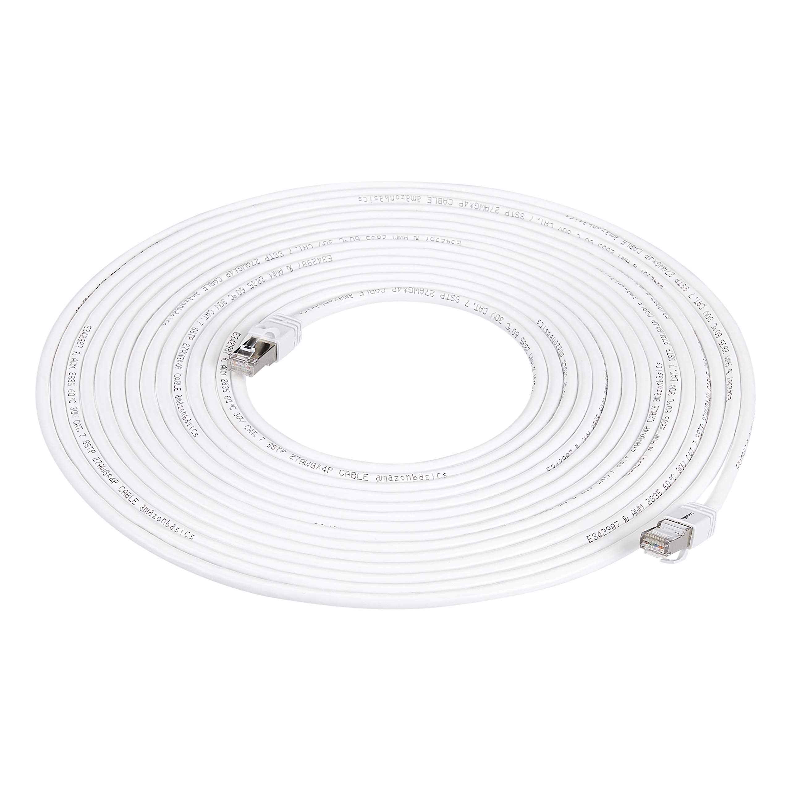 Amazon Basics Cable para internet Ethernet Gigabit de banda ancha RJ45 Cat 7, para Servidor, 15.2