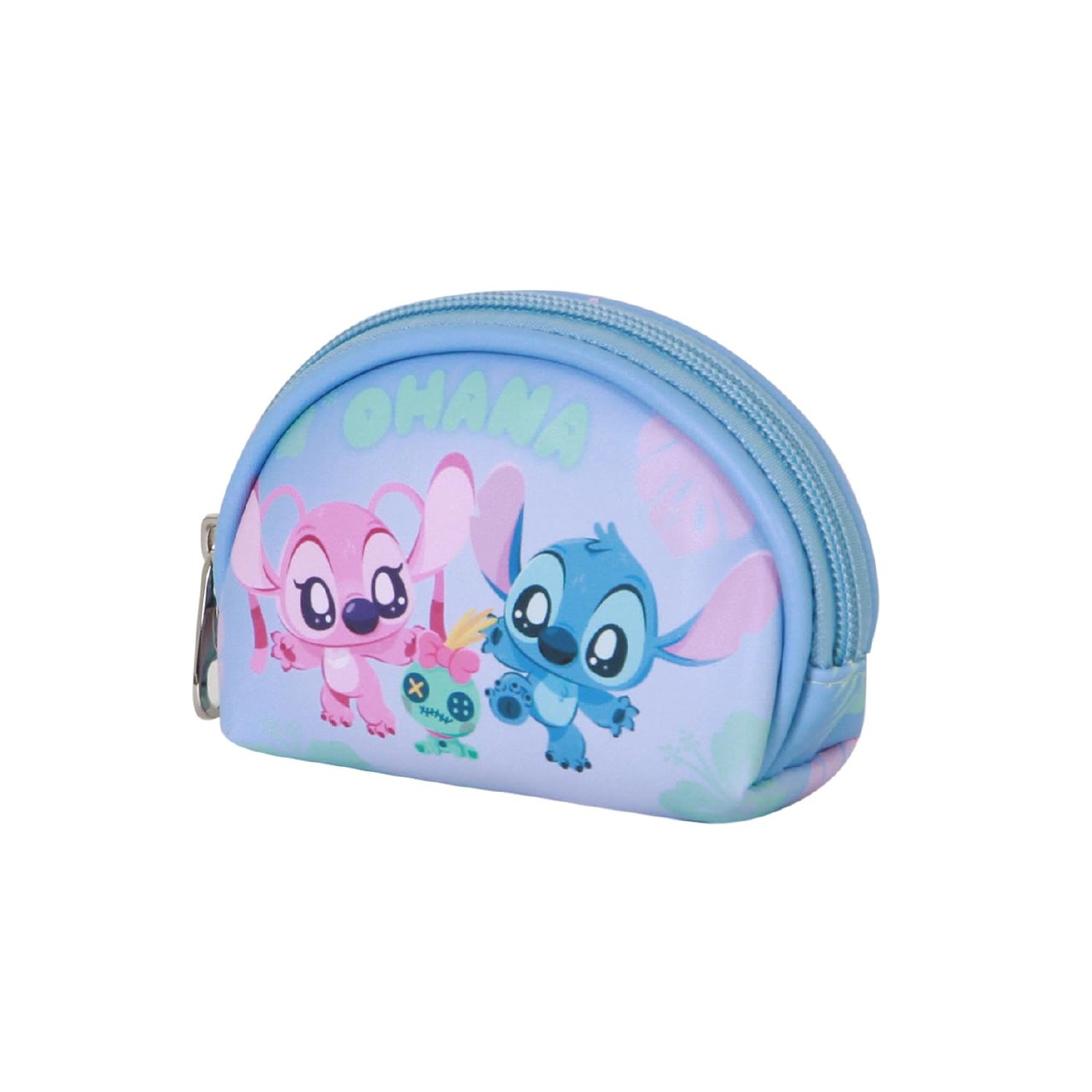 Disney Lilo y Stitch Jolly-Monedero Oval Casual, Azul, 12 x 9 cm