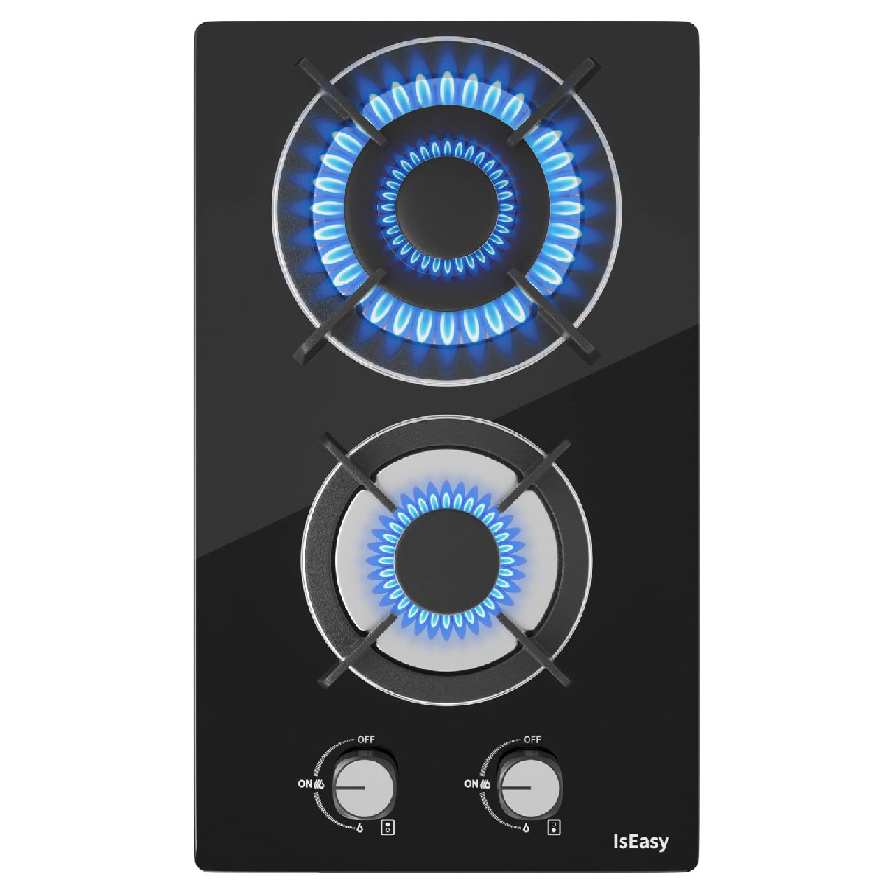 Placa de gas con 2 fuegos, autosuficiente, para cocina de gas – Cocina empotrable – gas natur