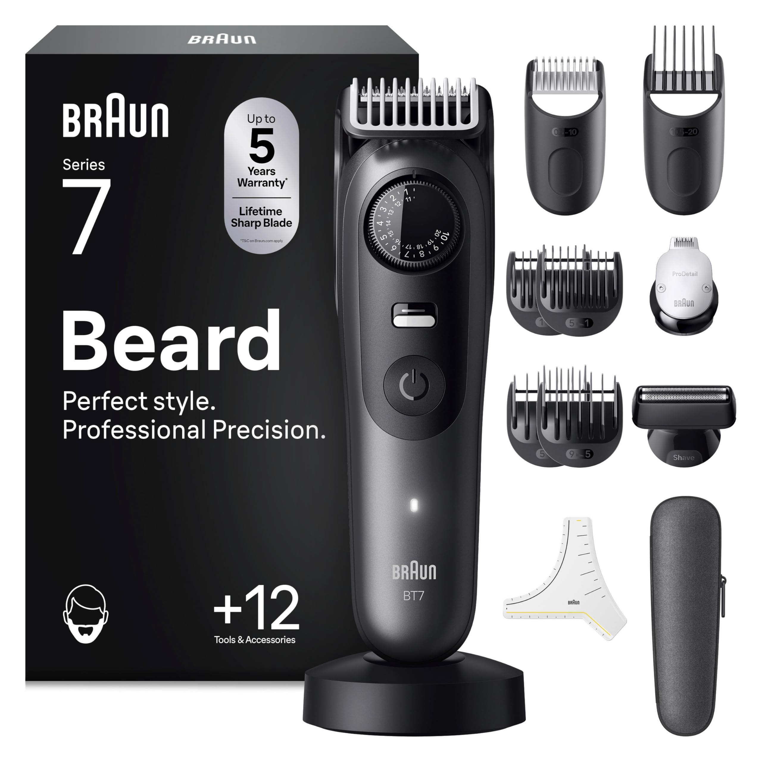 Braun Recortadora de Barba Series 7 BT7545, Gris
